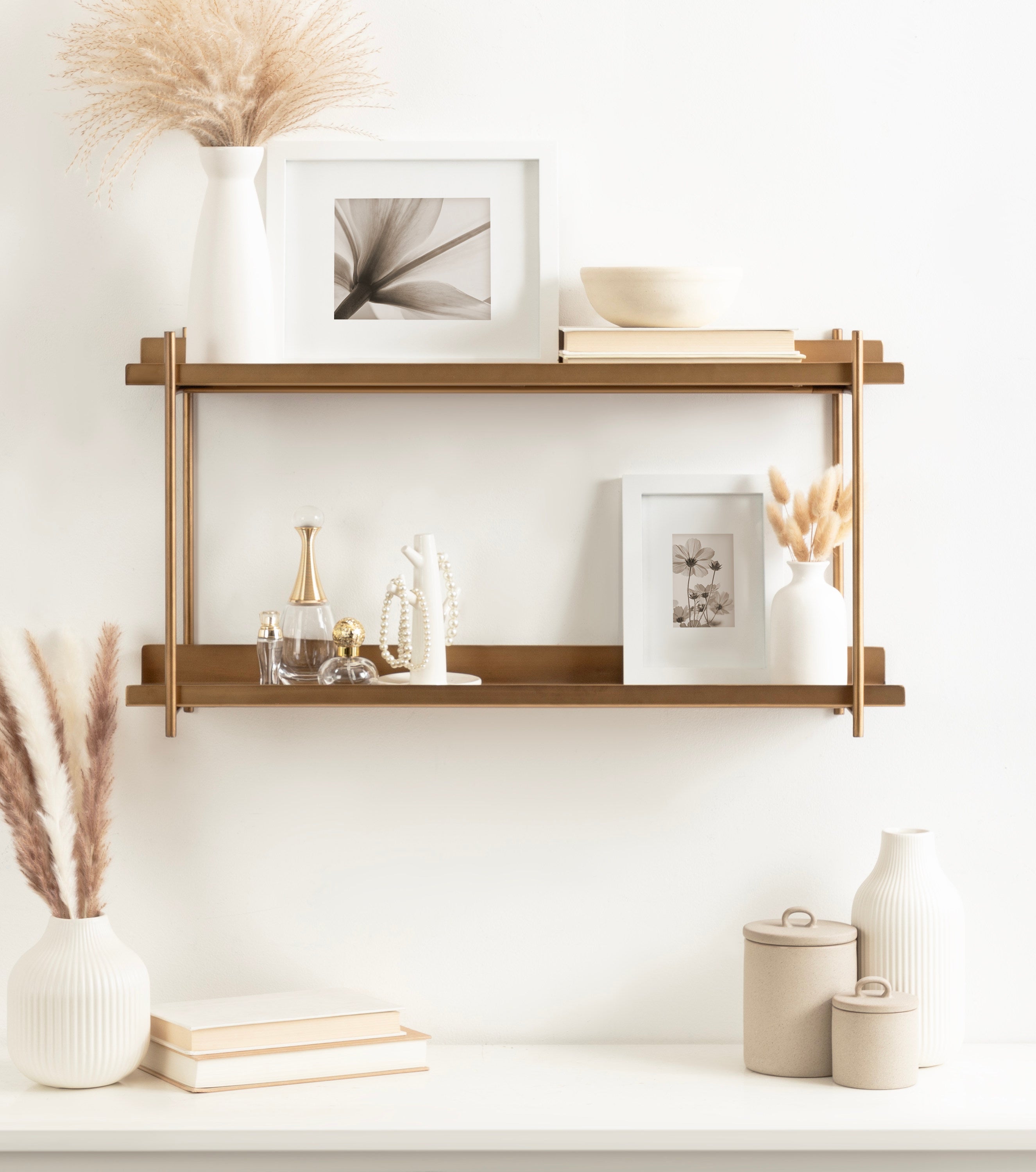 Accent Shelf Gold 28x7x15 8