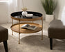 Coffee Table 26" Diameter Black Gold 6