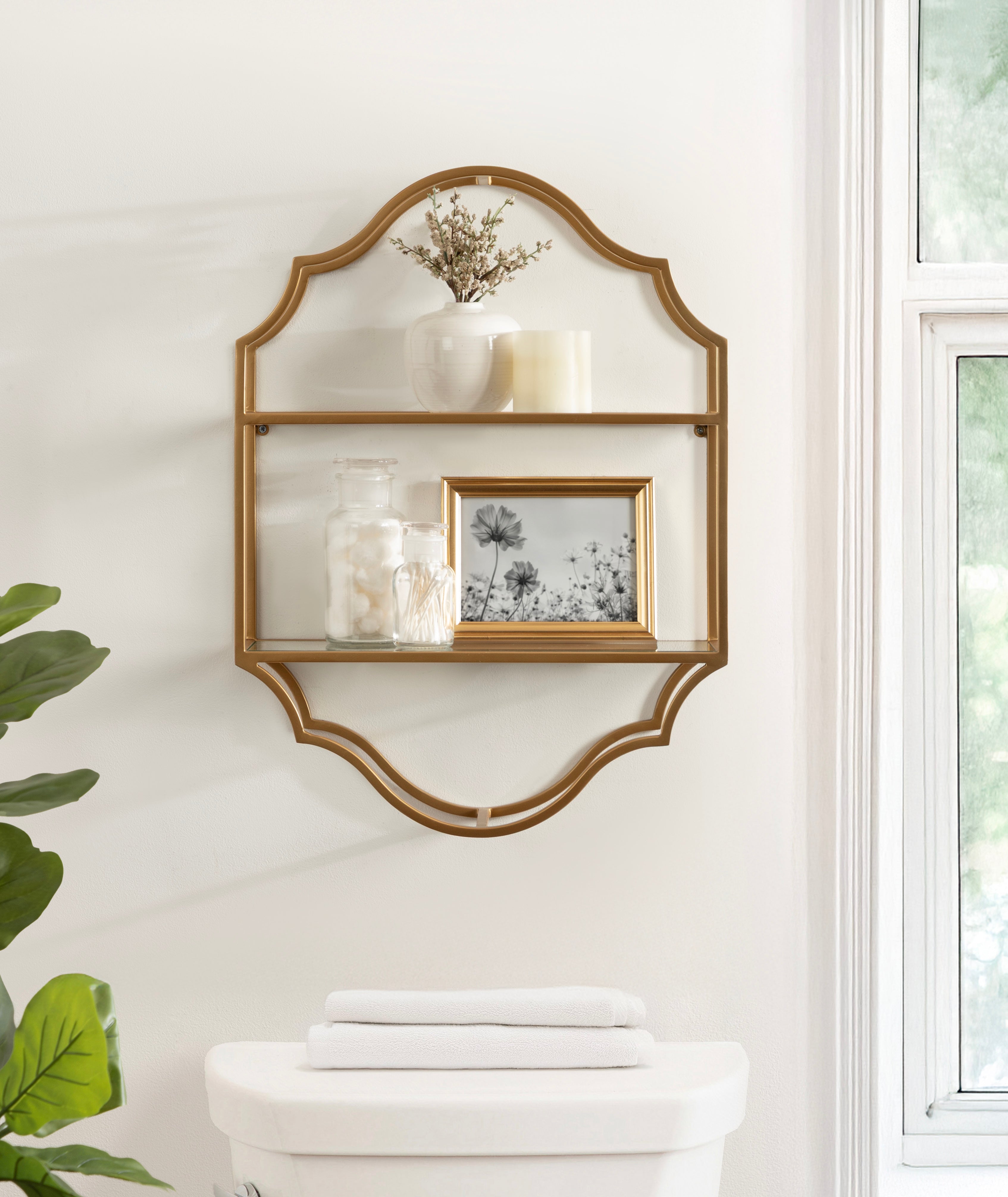 Accent Shelf Gold 18x6x24 7