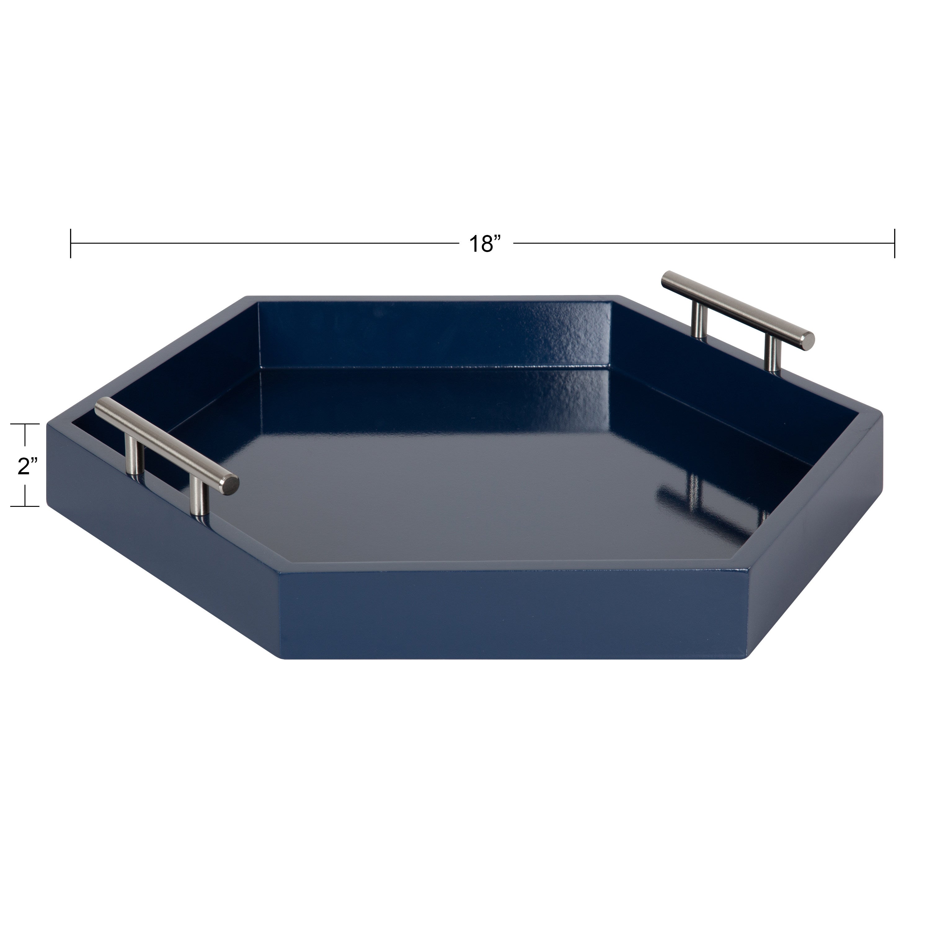 Single Tray Navy Blue Silver 18x18 2