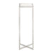 Drink Table White Silver 7x7x21 4