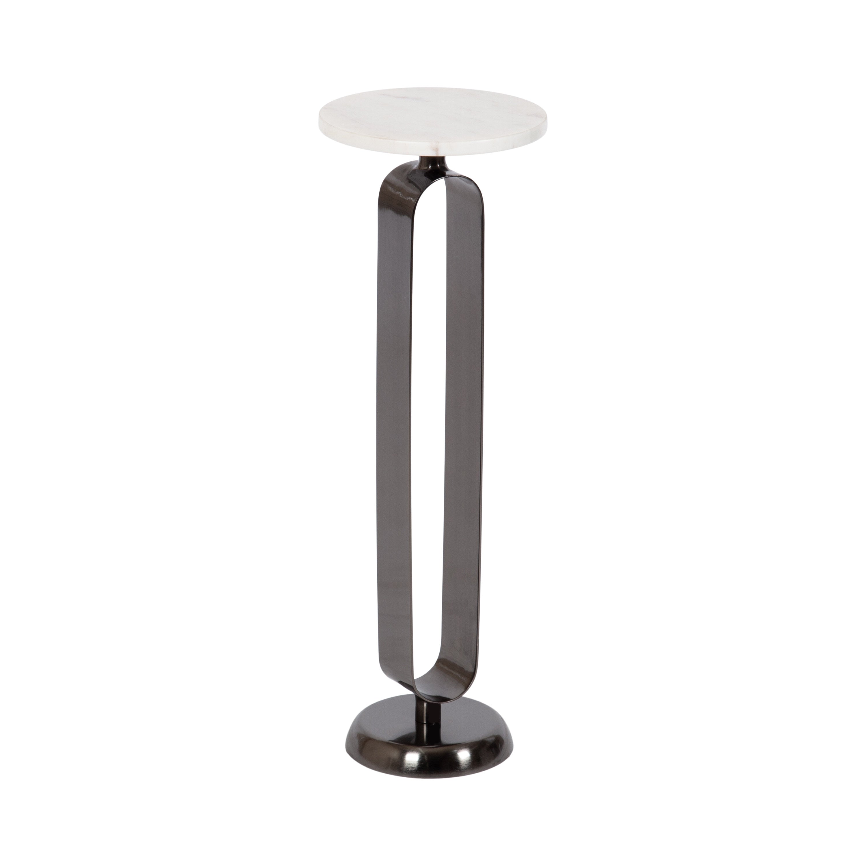 Drink Table White Pewter 8x8x24 1