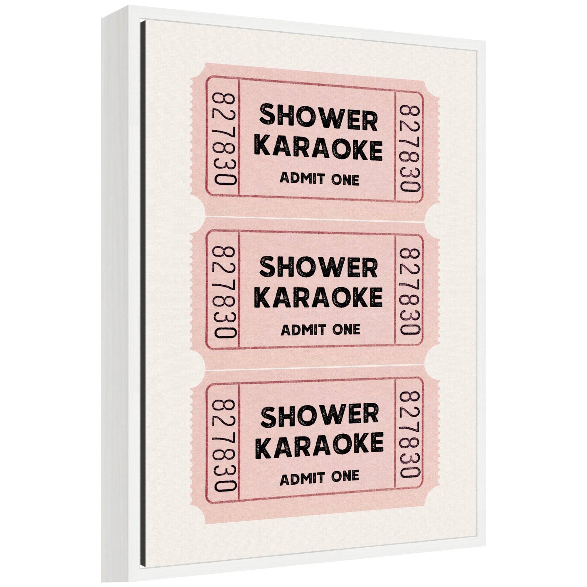 Shower Karaoke Tickets by Megan Ryan Framed Canvas Wall Art Print