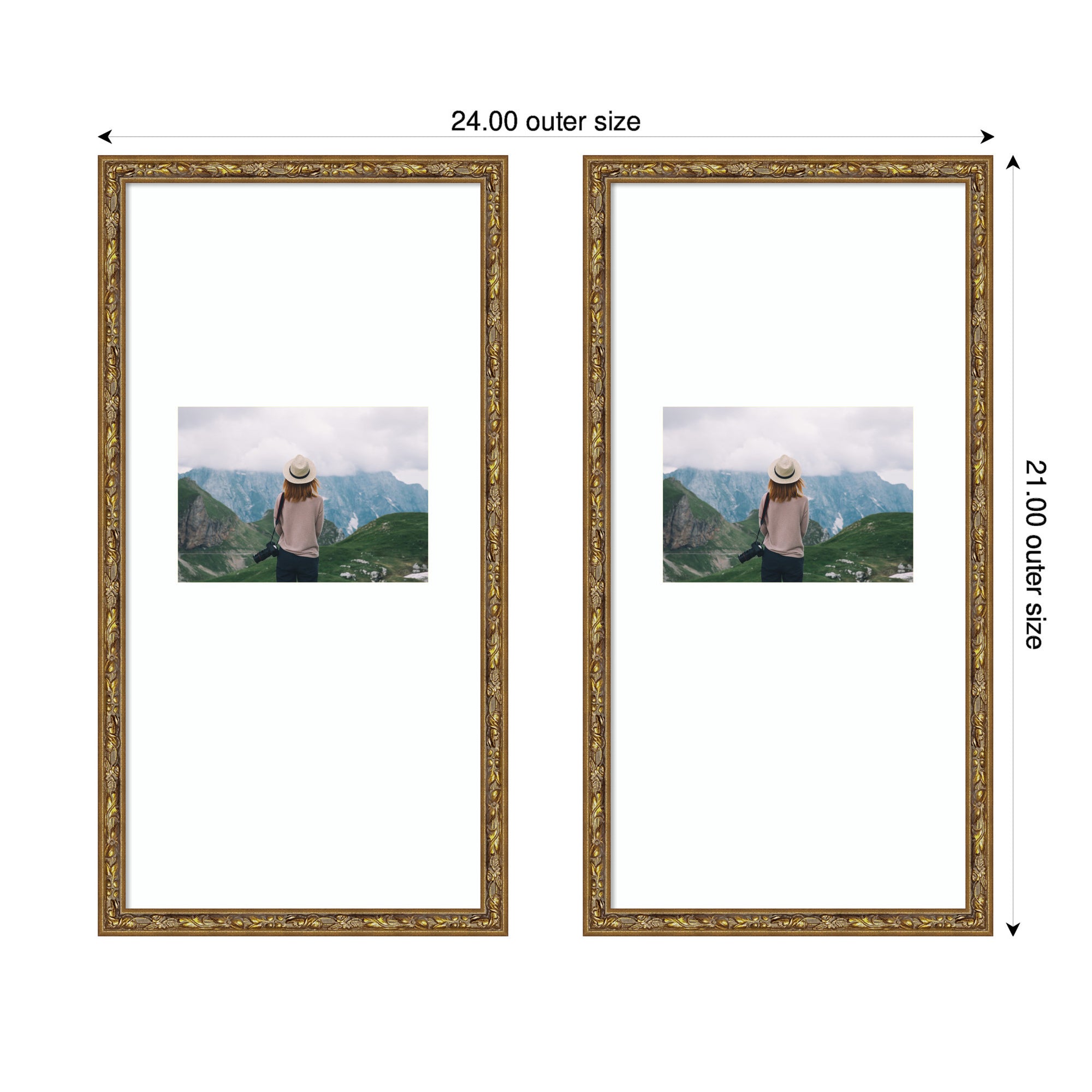 Wall Frame Belvedere Bronze 11x20 matted to 5x7 2