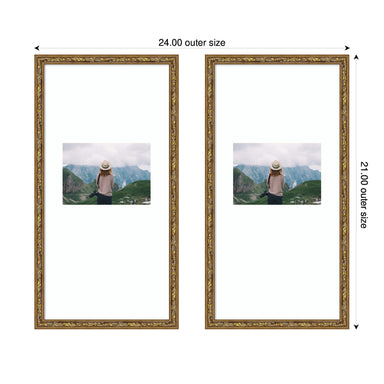 Wall Frame Belvedere Bronze 11x20 matted to 5x7 2