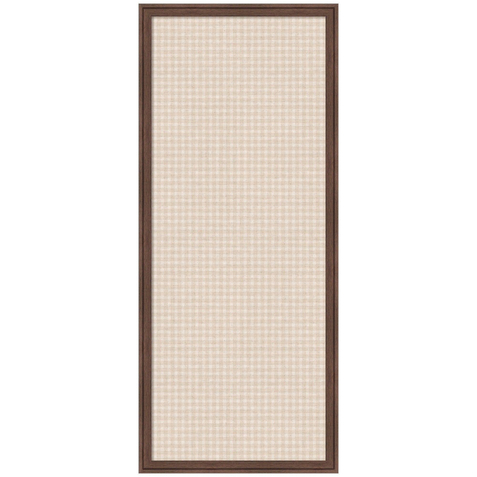 Framed Fabric Pinboard Mini Gingham Neutral Linen Wall Organization