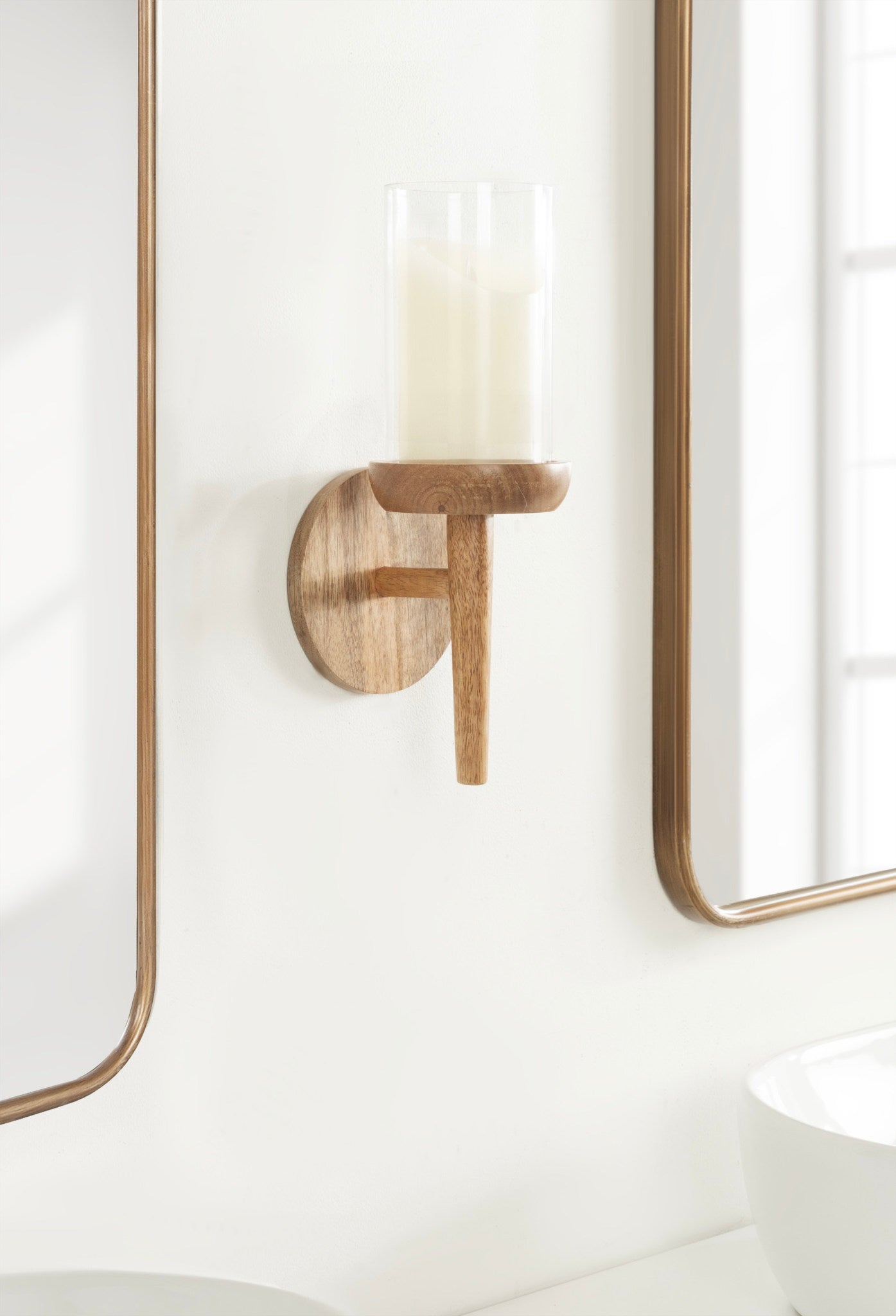 Shae Wood and Glass Wall Sconce