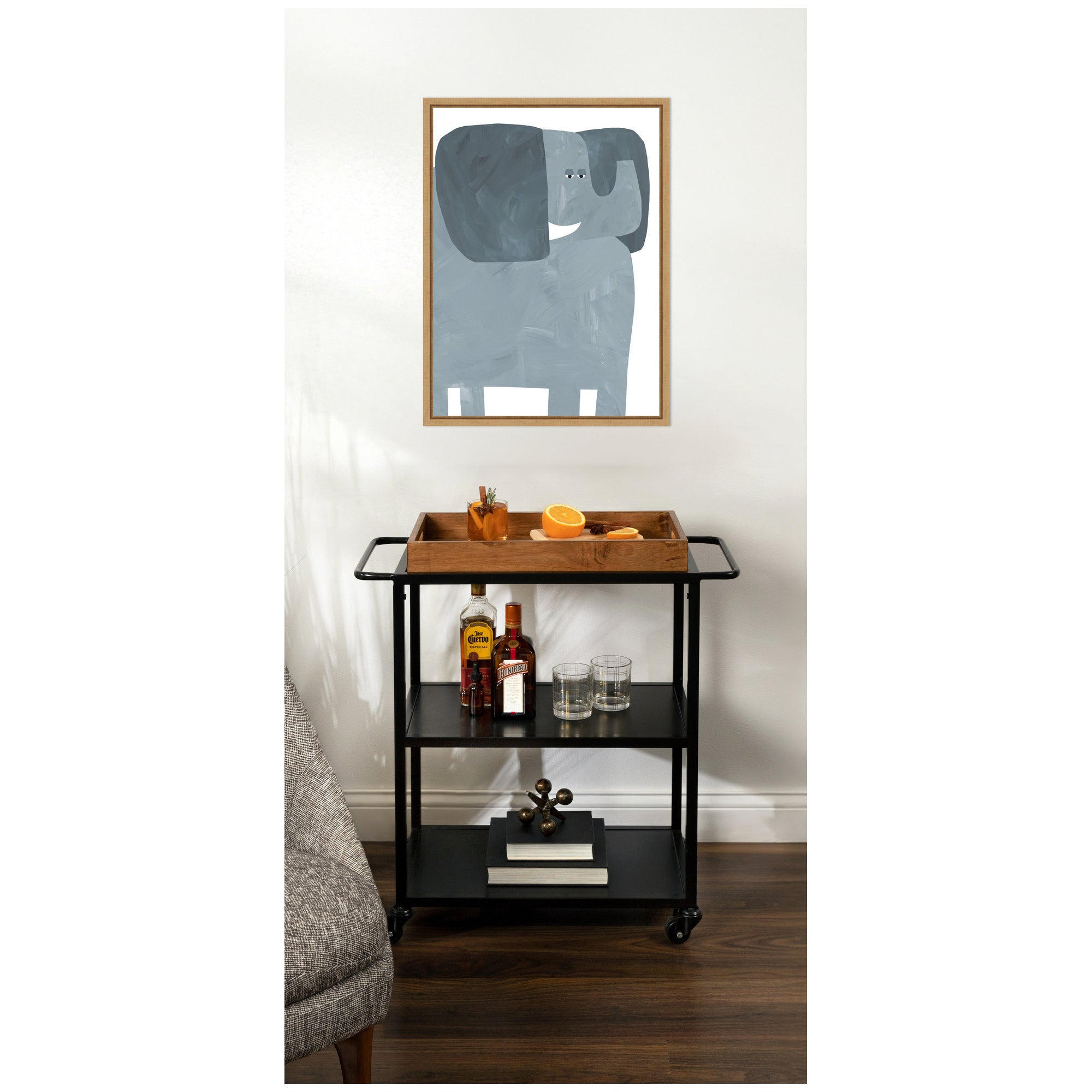 Mr Elephant by Alicia Abla Framed Canvas Wall Art Print