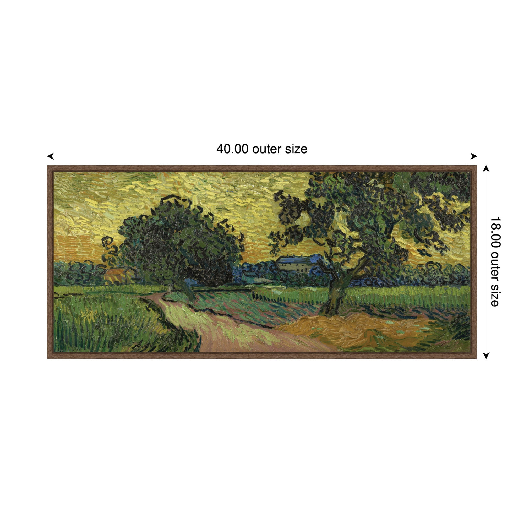 Framed Canvas 40x18 Sylvie Walnut 2