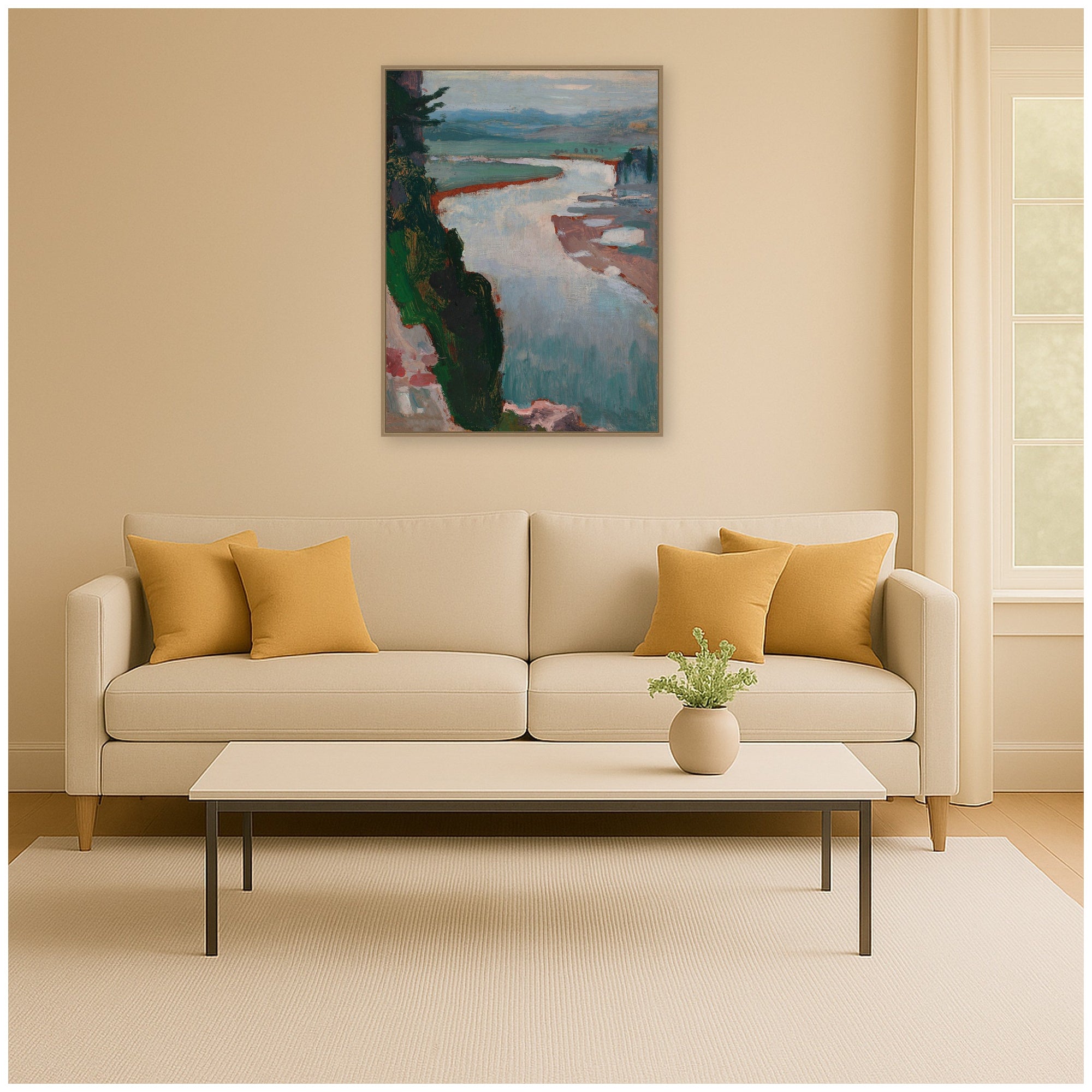 Framed Canvas 32x42 Sylvie Dark Gold 6