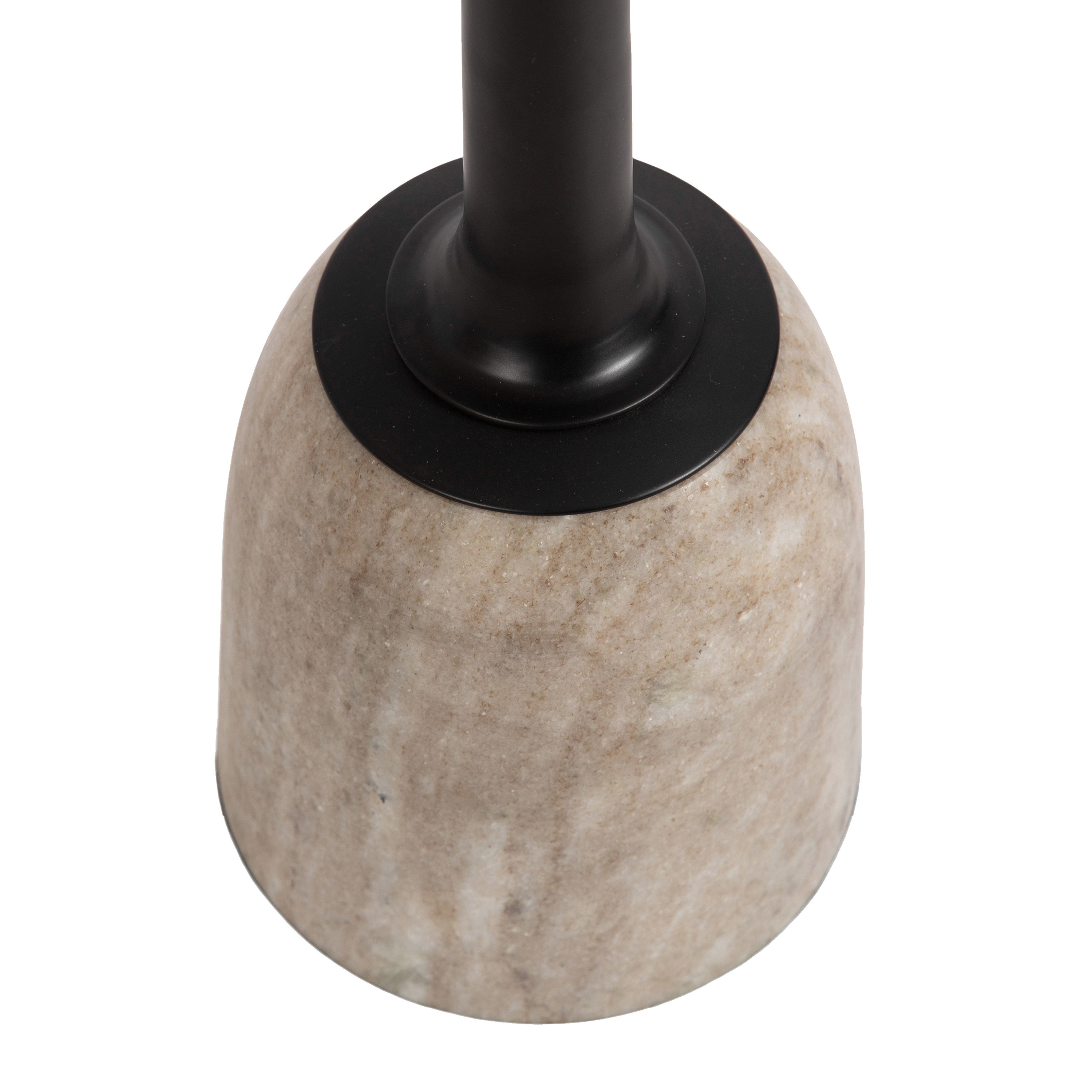 Nyall Round Metal and Marble Drink Table