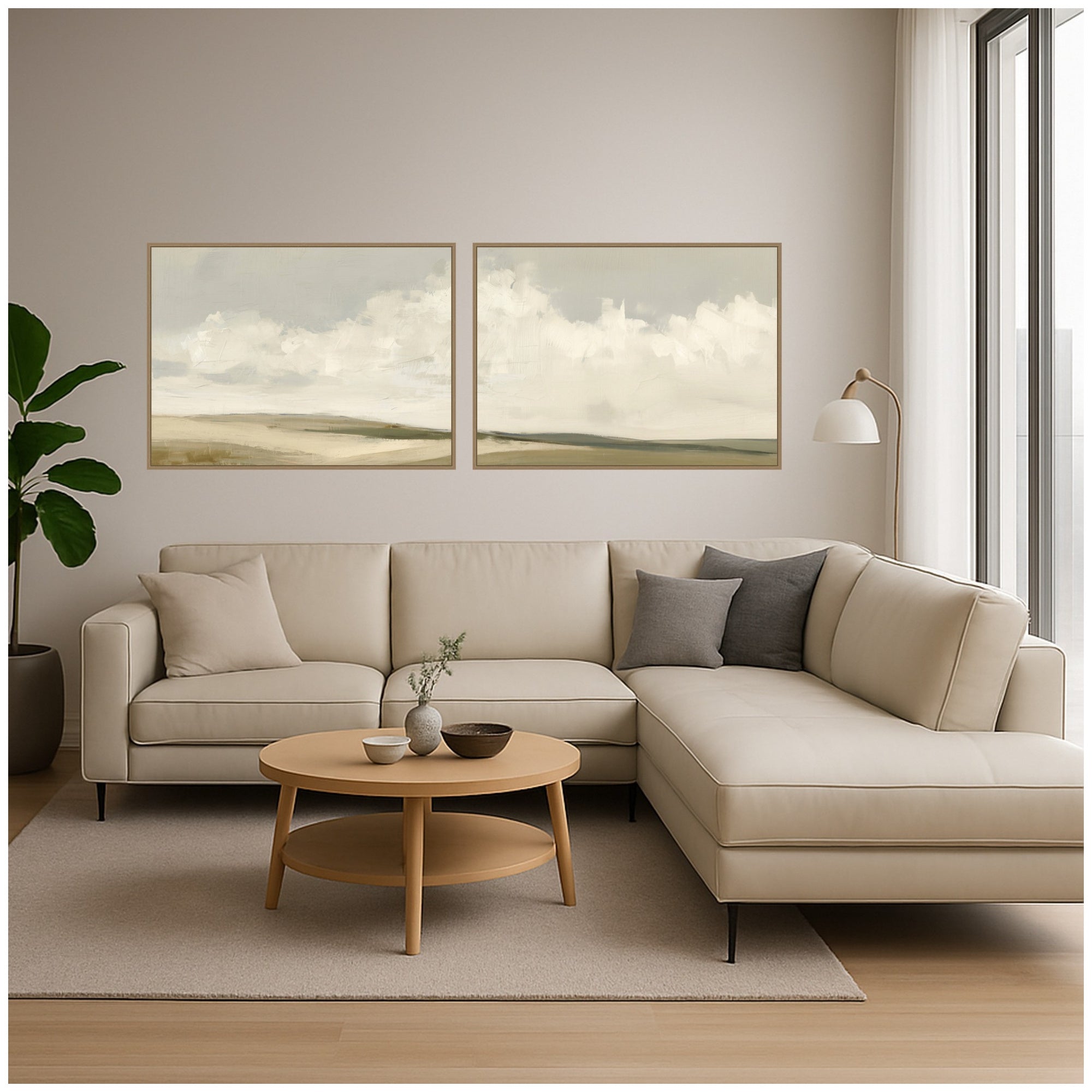Framed Canvas Sylvie Dark Gold 2 Piece Set 28x38 6