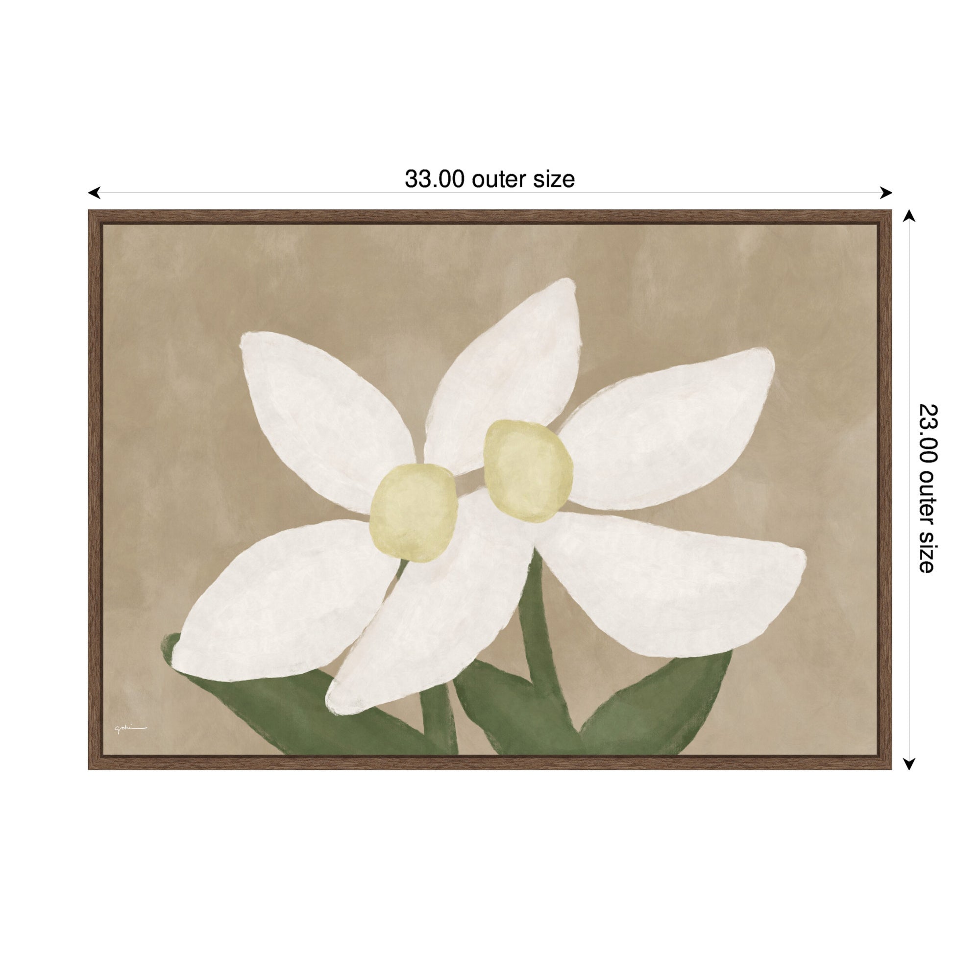 Framed Canvas 33x23 Sylvie Walnut 2