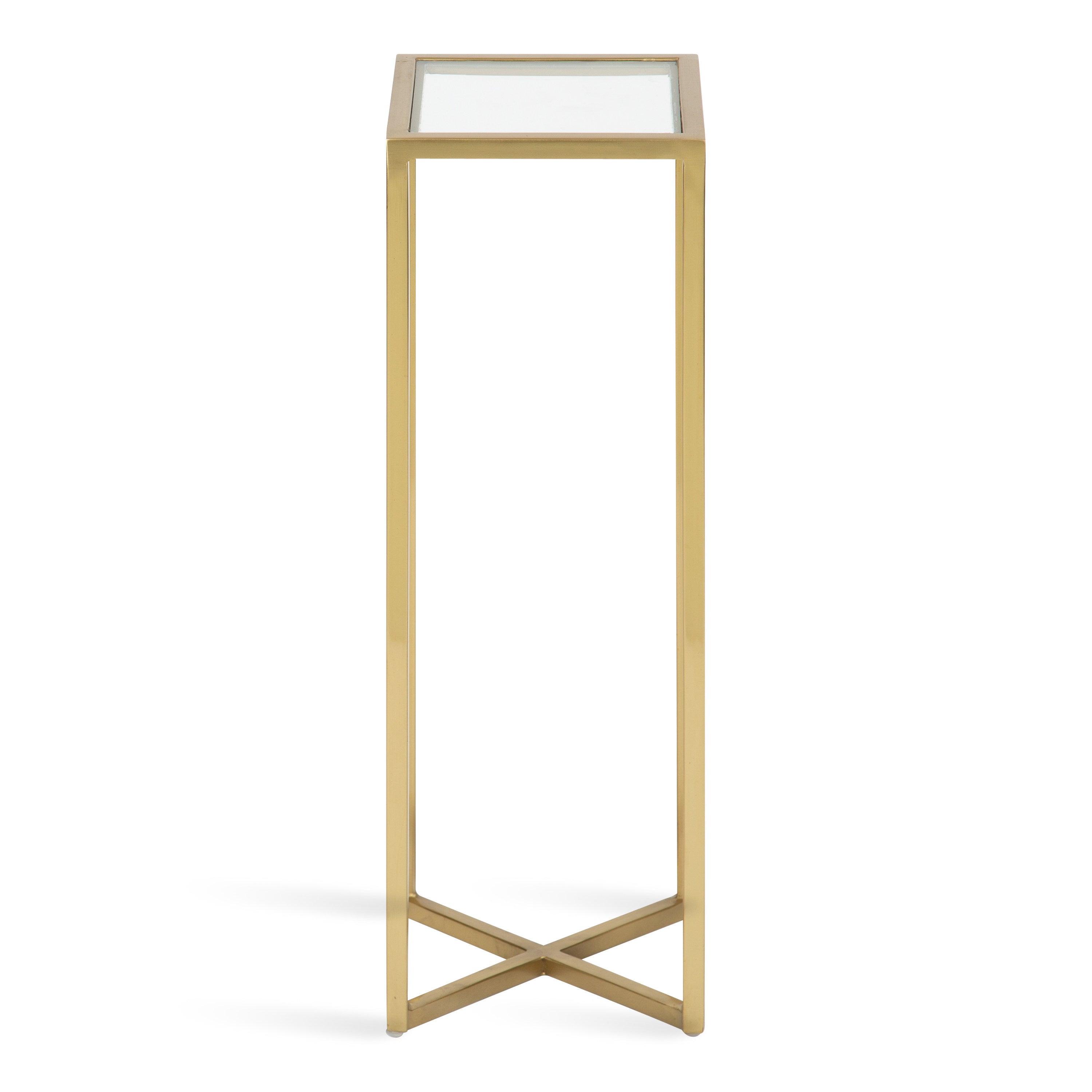 Side Table Clear Gold 7x7x21 3