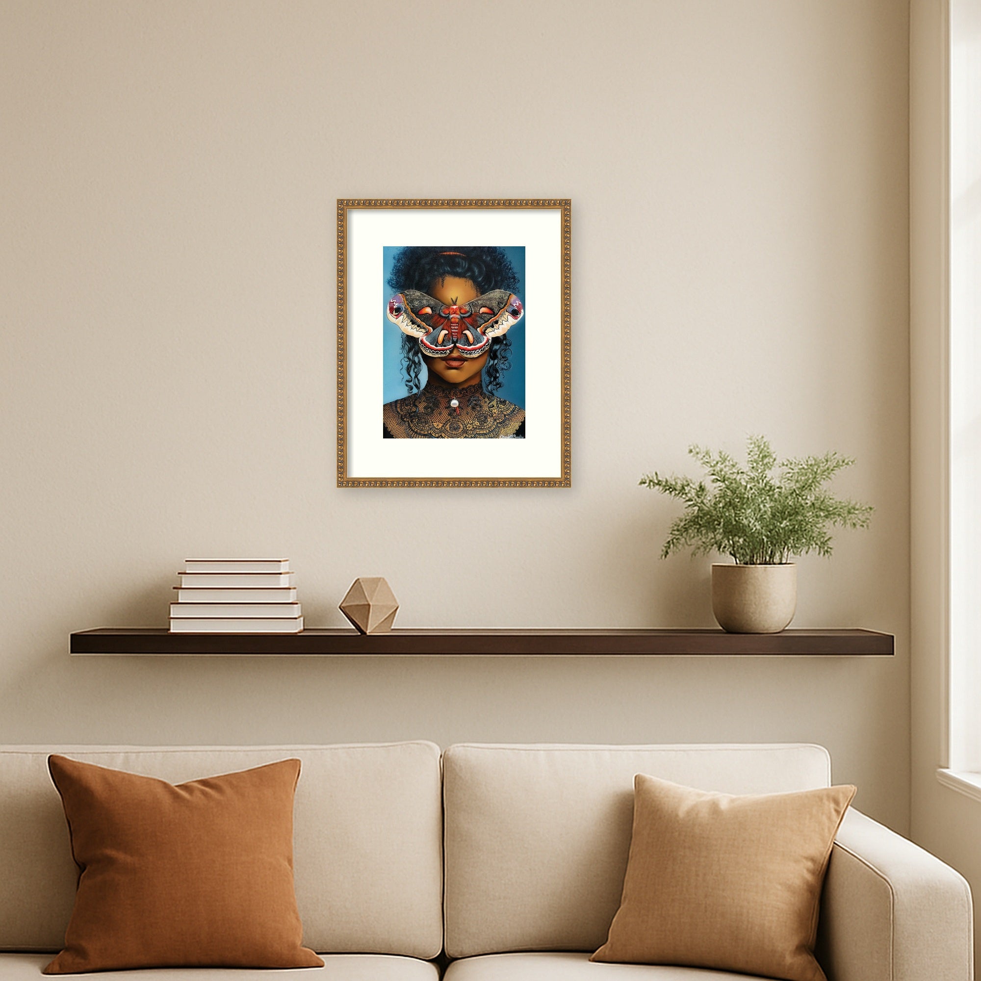 Framed Art 17 x 21 Bradford Bead Gold 6