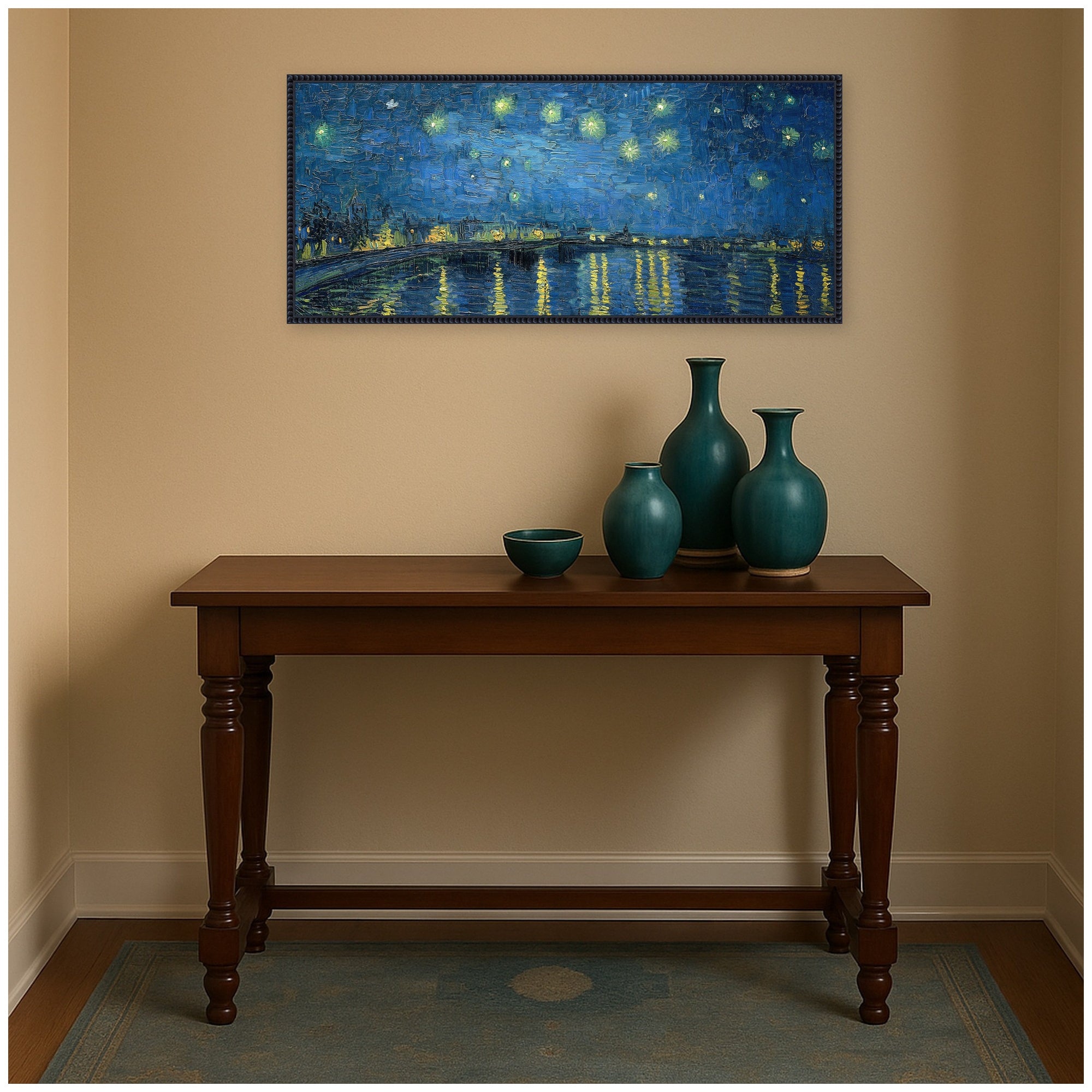 Framed Canvas 40x18 Sylvie Beaded Black 7