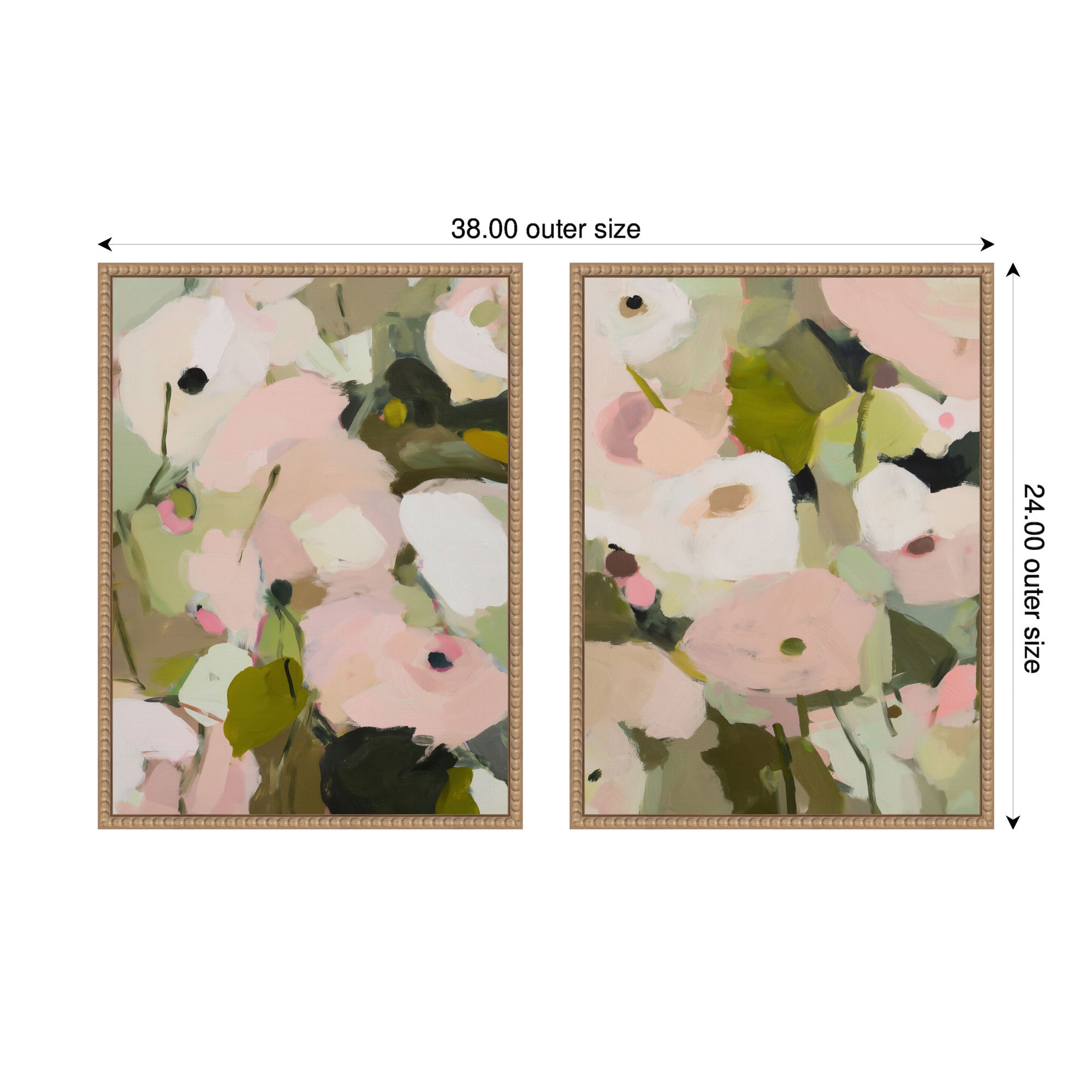 Art Set 2 Piece Set 18x24 Sylvie Beaded Rustic Natural 2