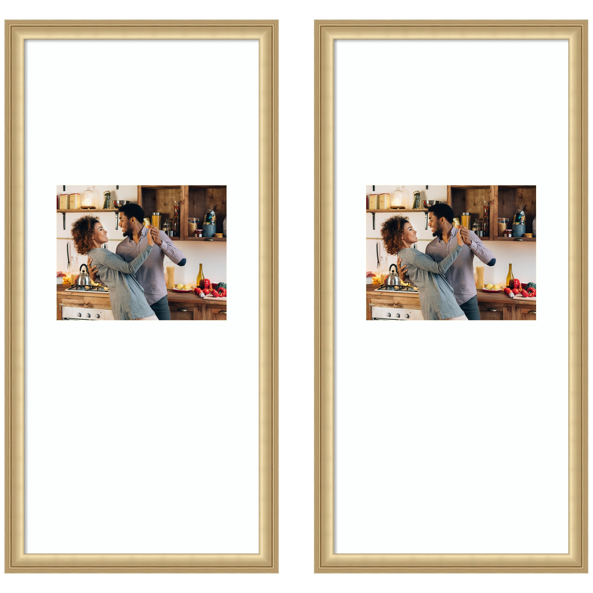 Wall Frame Florence Gold 14x30 matted to 8x10 1