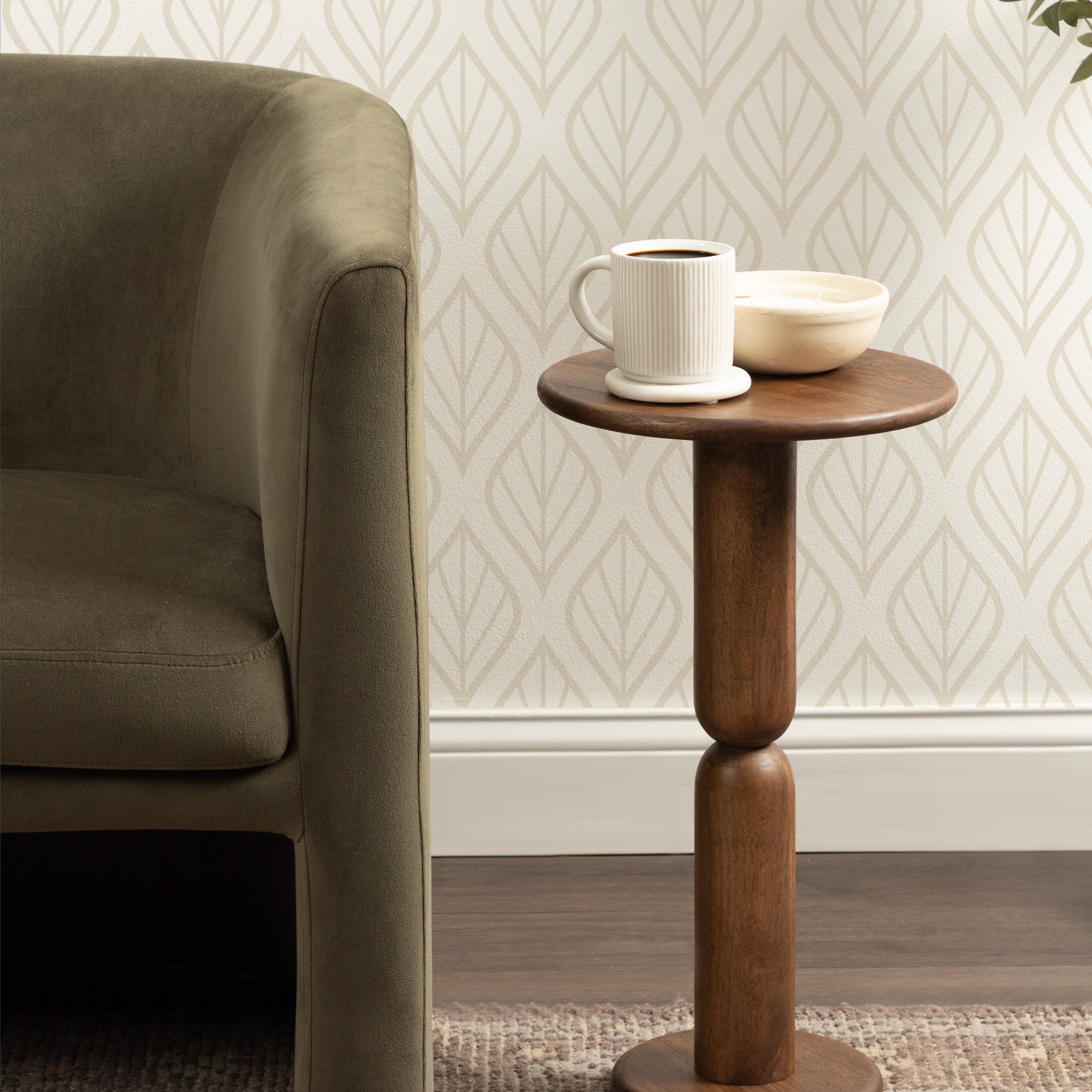 Side Table 12x12x22 Walnut Brown 6