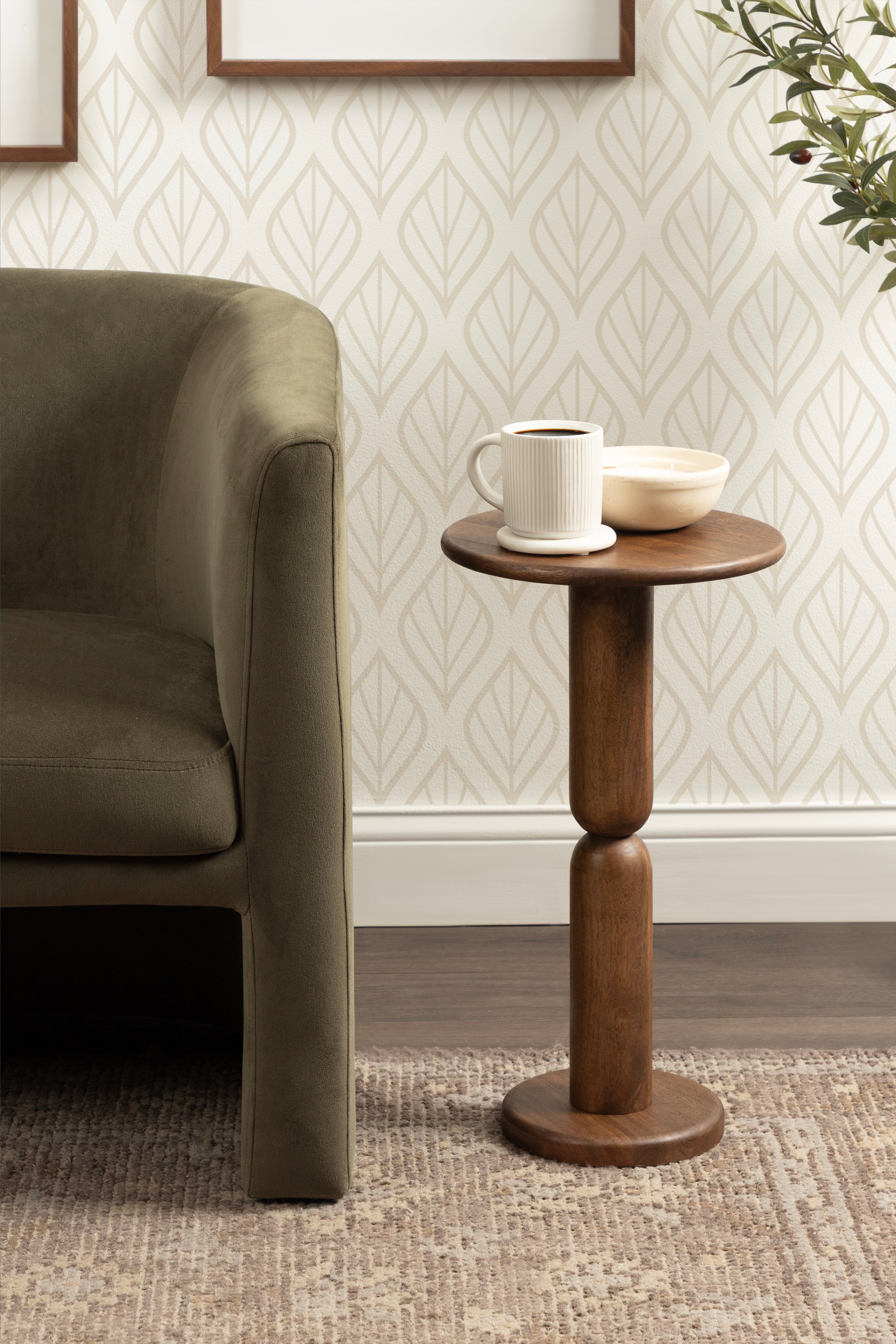 Side Table Walnut Brown 12x12x22 6