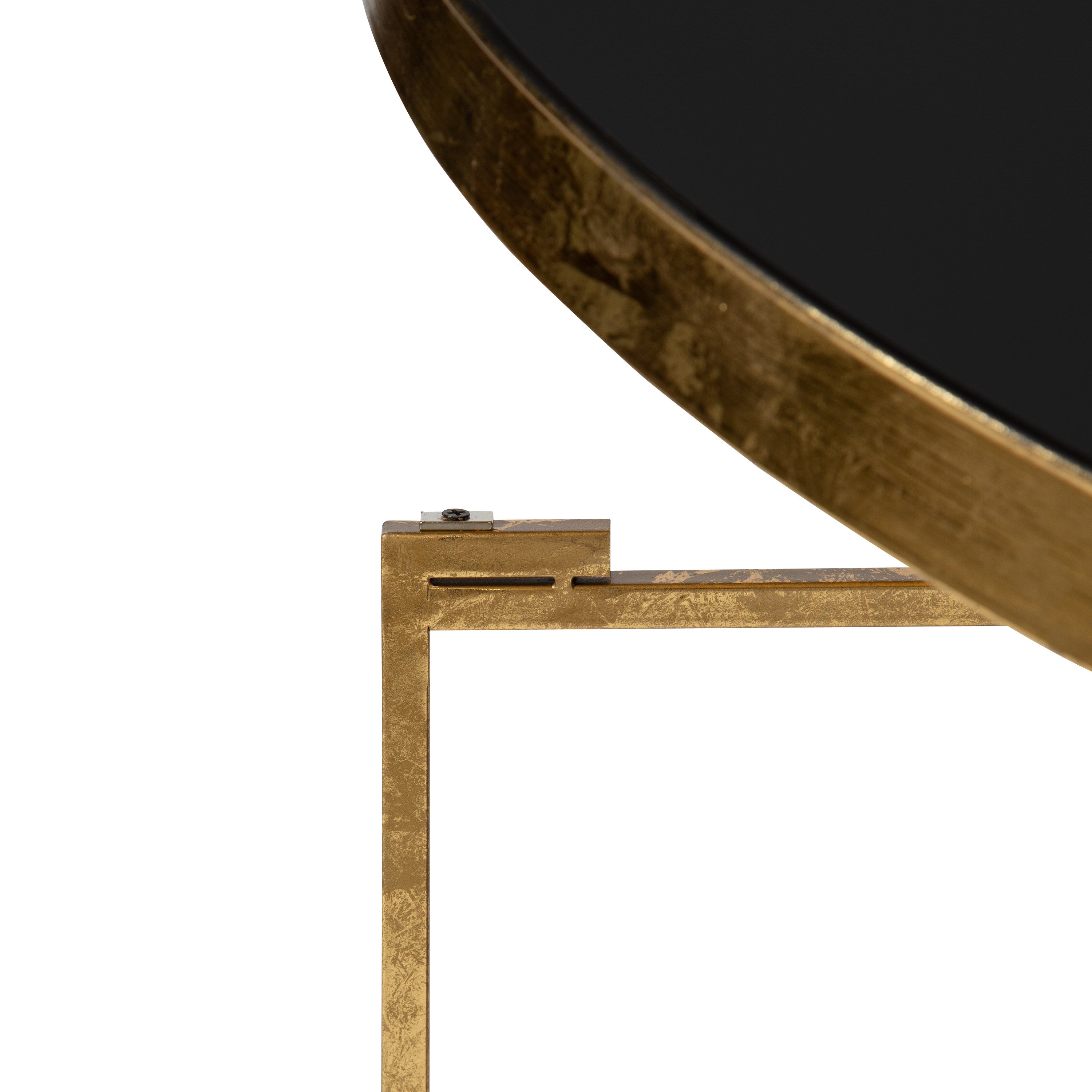 Coffee Table Black Gold 28.25x28.25x19 5