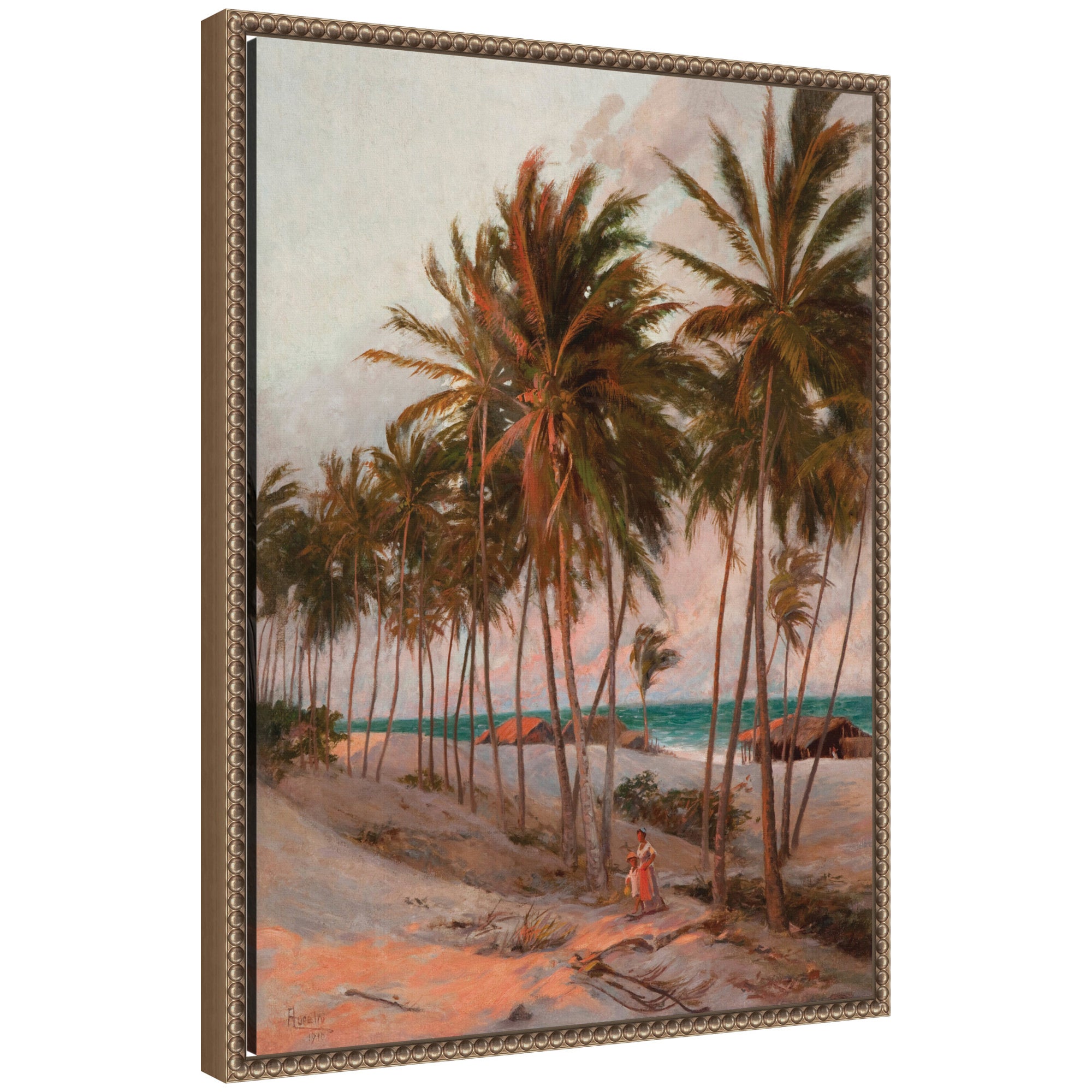 Framed Canvas 18x24 Sylvie Beaded Dark Gold 1