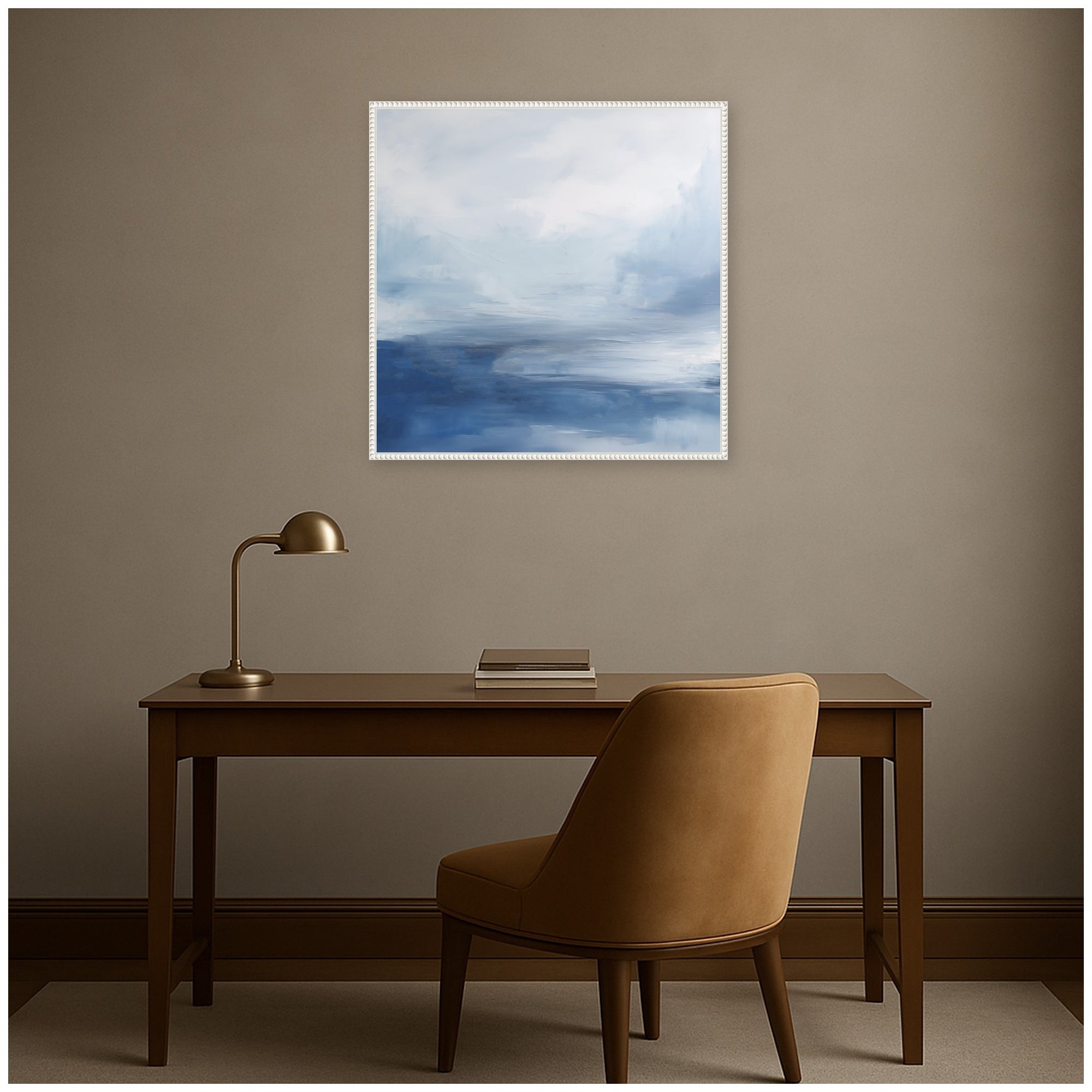 Framed Canvas 30x30 Sylvie Beaded White 6