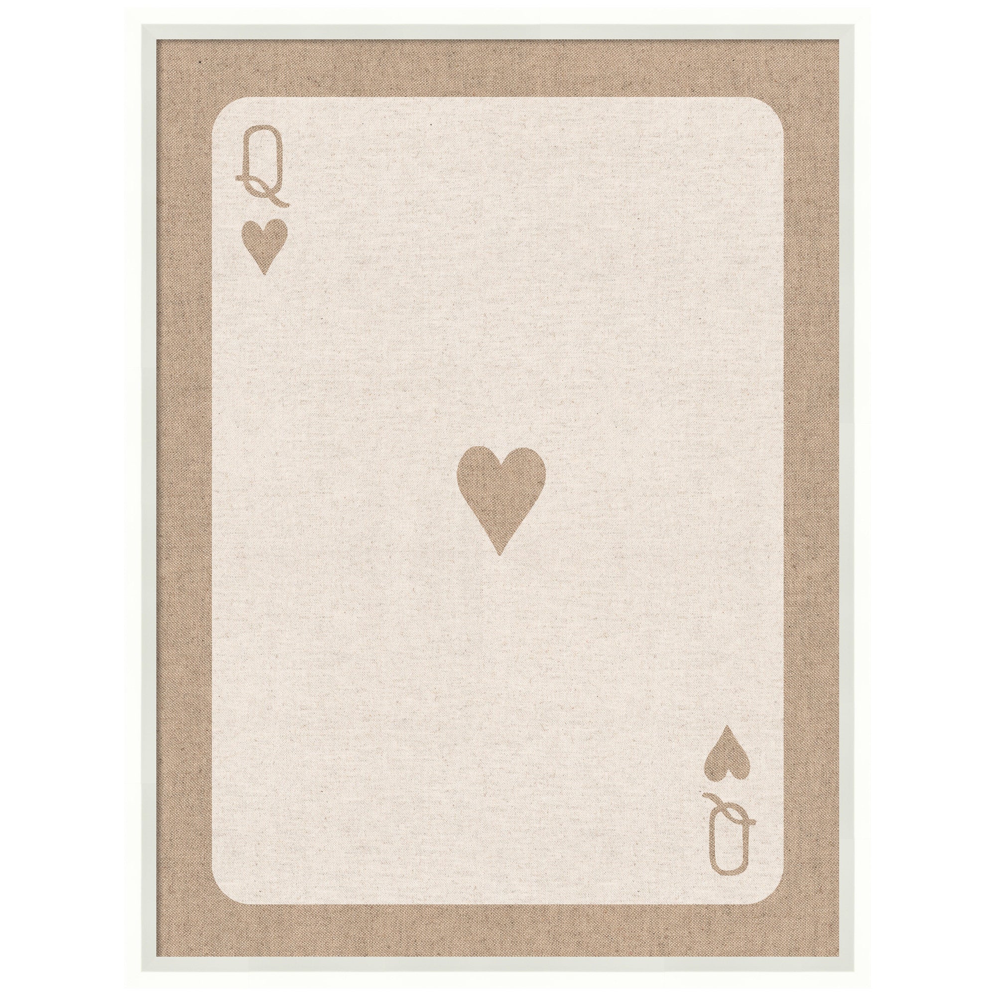 Framed Fabric Pinboard Queen of Hearts Linen Texture Wall Organization