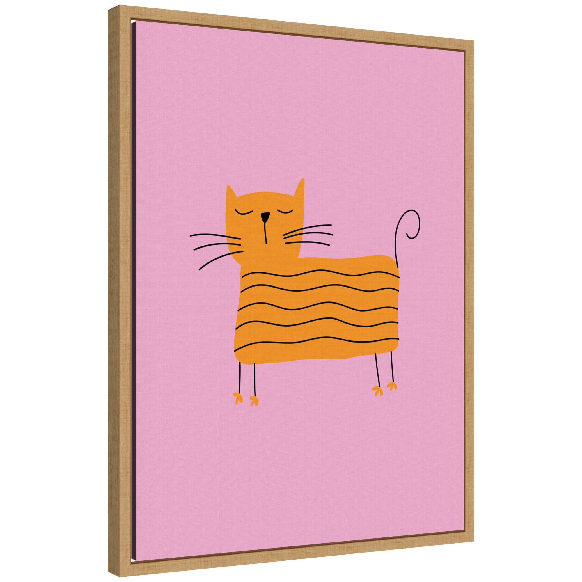 Orange Cat by Laura Moss Framed Canvas Wall Art Print