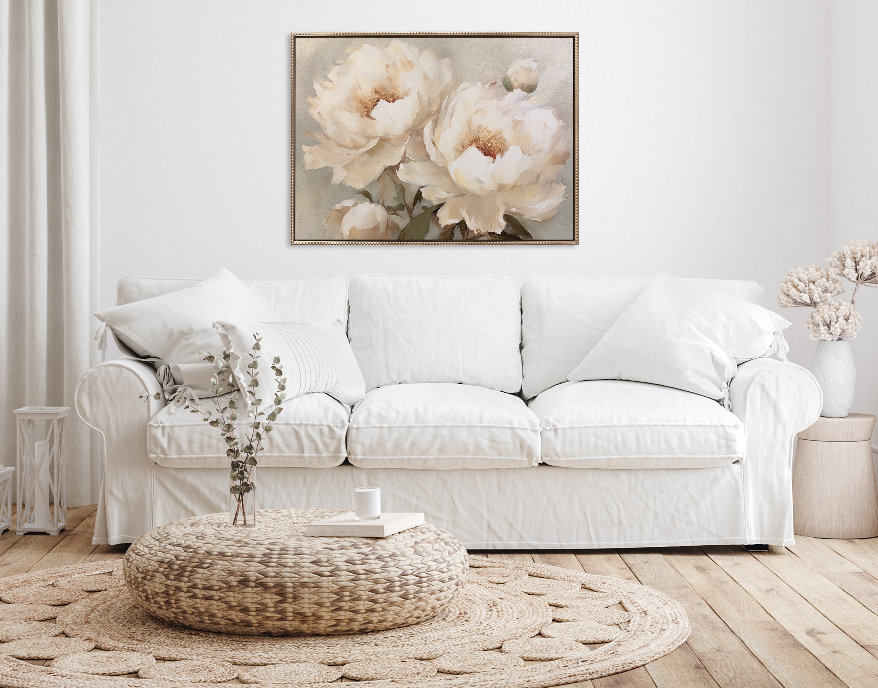Framed Canvas 31.5x41.5 Sylvie Beaded Dark Gold 5