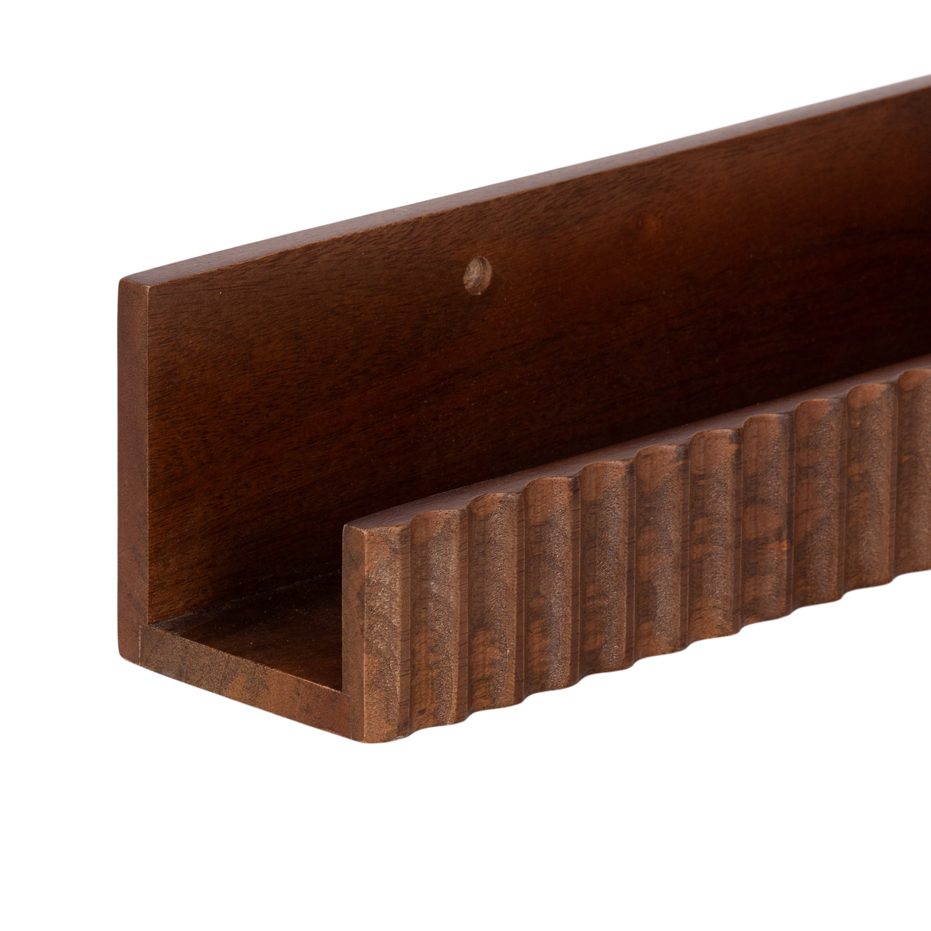 Floating Shelf Walnut Brown 2 Piece 18 Inch 3