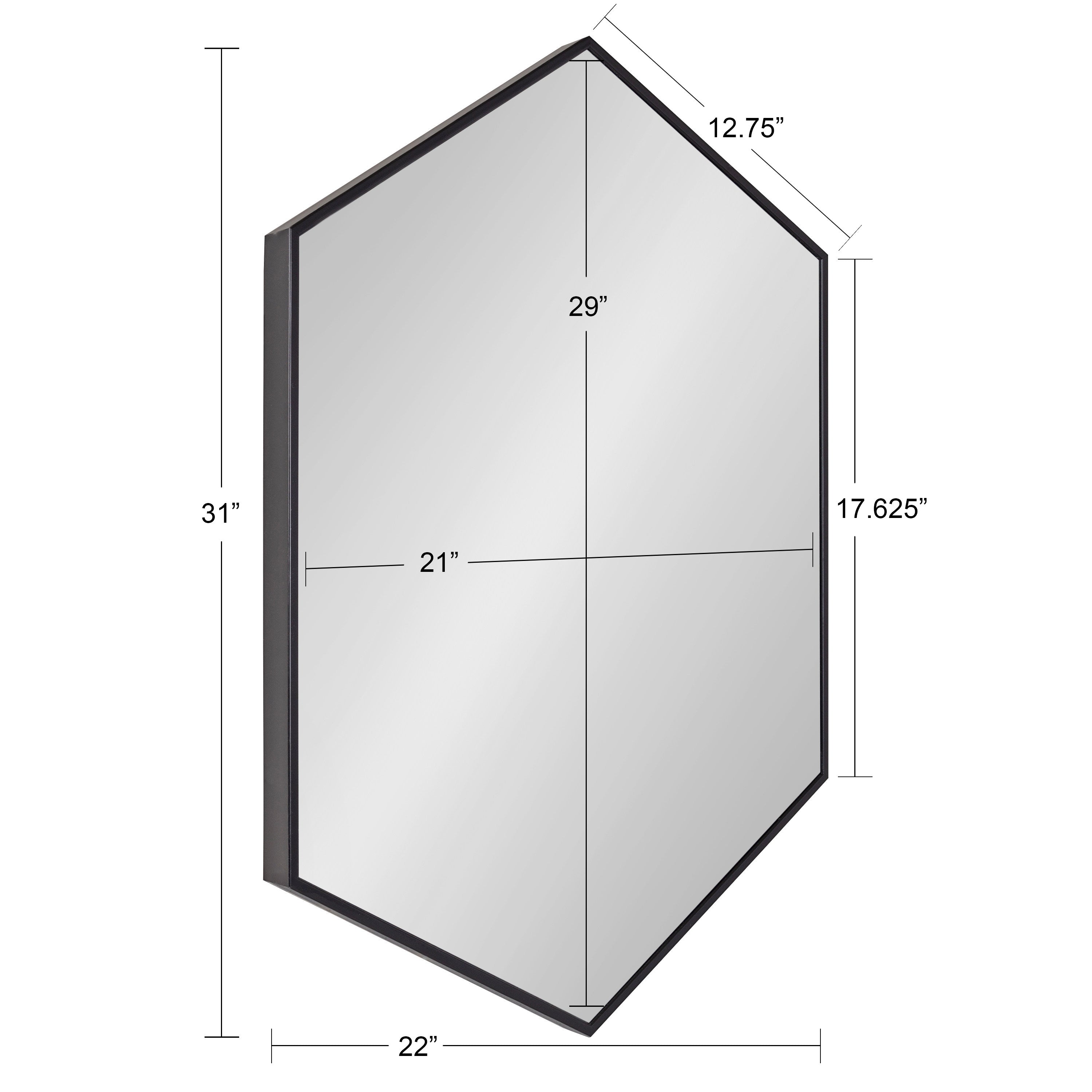 Hexagon Mirror Black 22x31 5