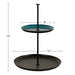 Tiered Tray Teal Black 12x12x15 2