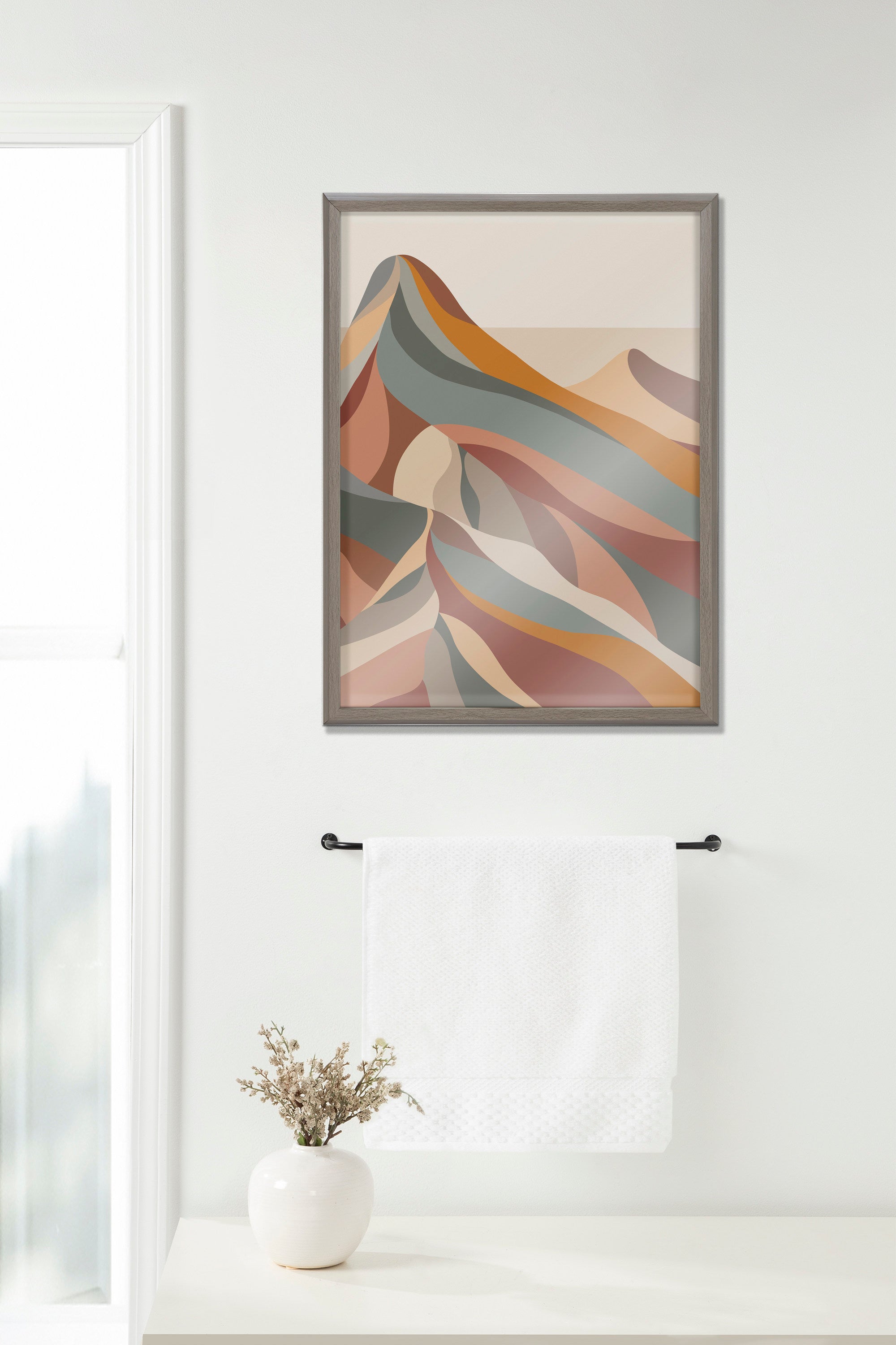 Blake MCM Mountains 1b Framed Printed Glass by Rachel Lee of My Dream Wall