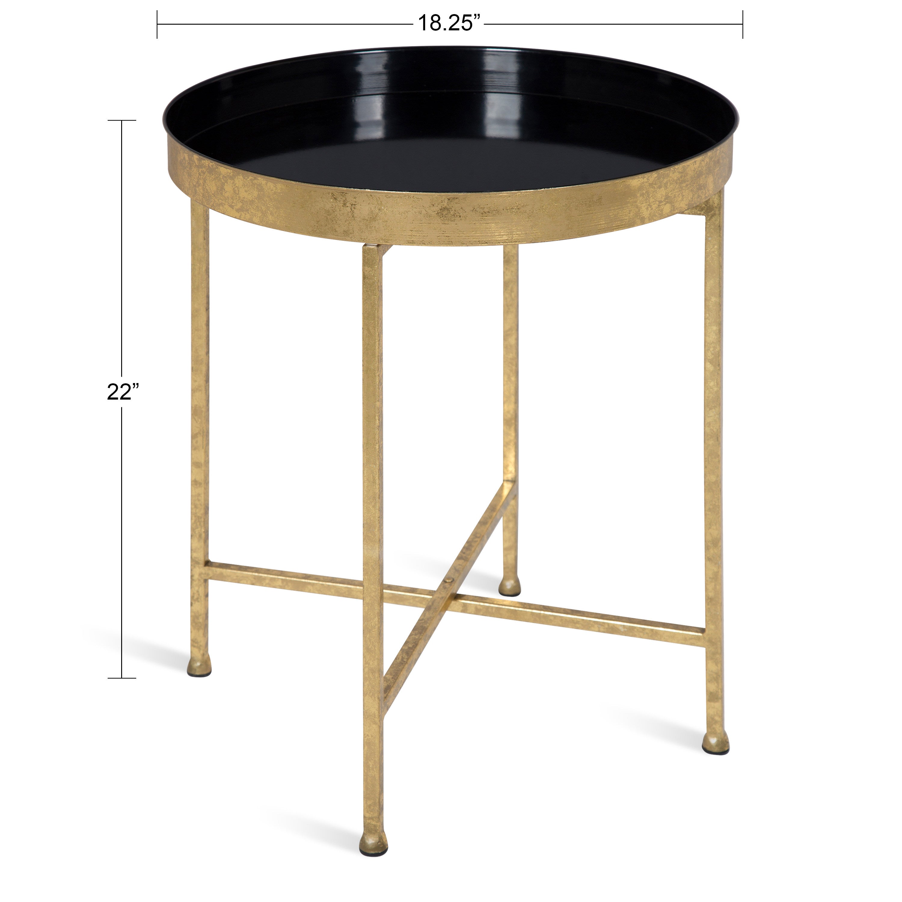 Side Table Black Gold 18.25x18.25x22 2