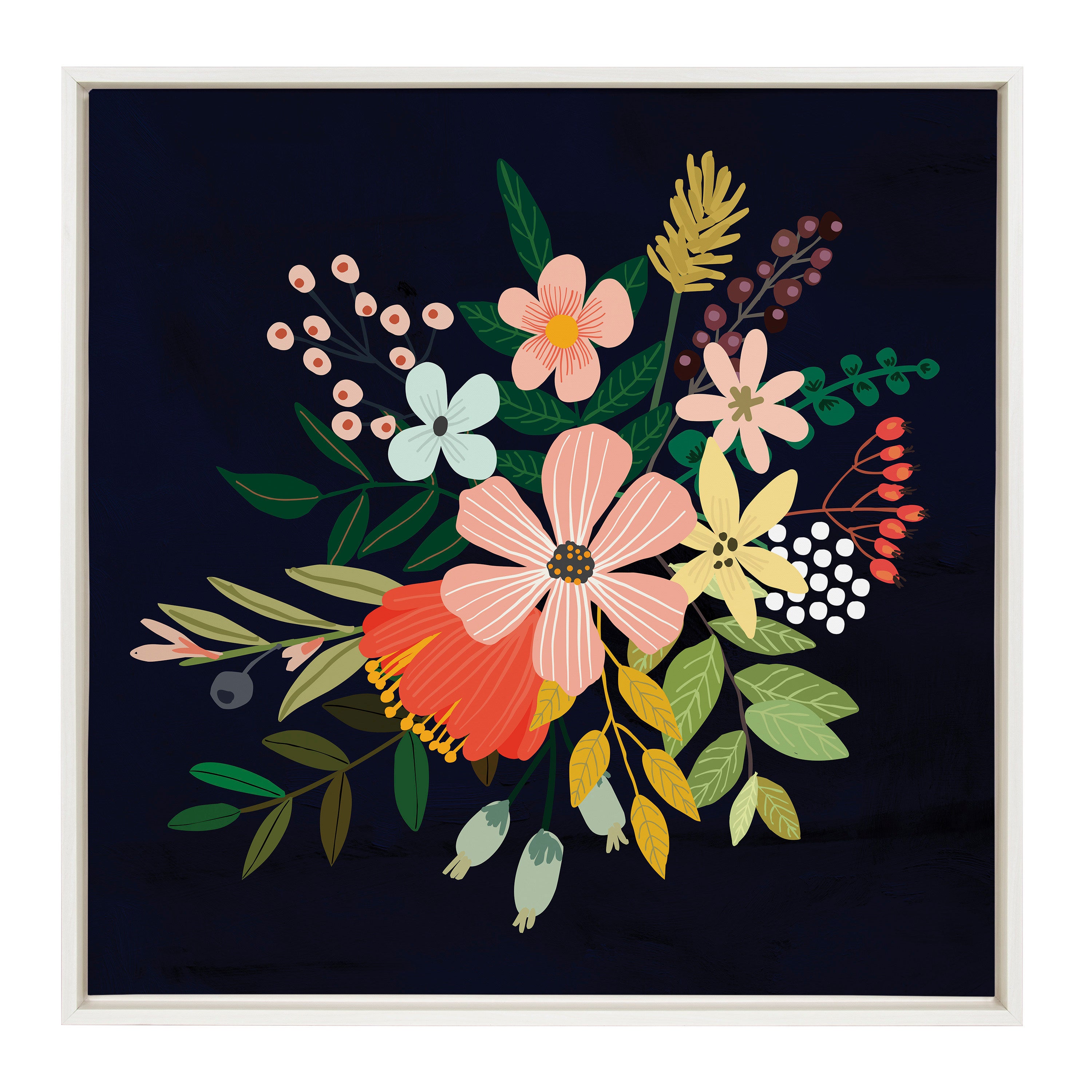 Sylvie Floralis C Framed Canvas by Mia Charro