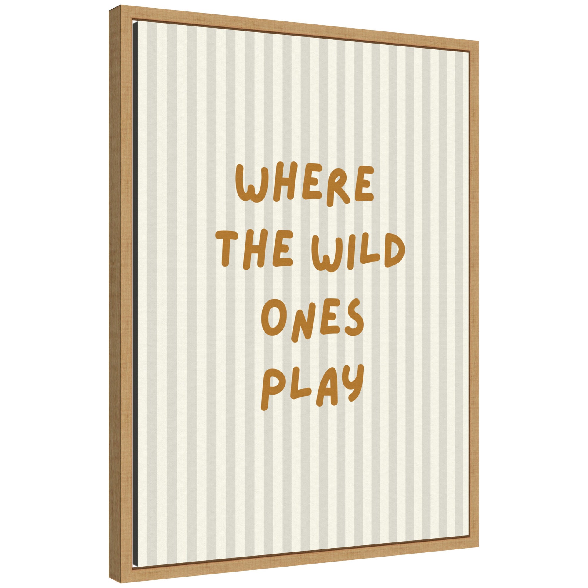 Where the Wild Ones Play Striped by Laura Moss Framed Canvas Wall Art Print