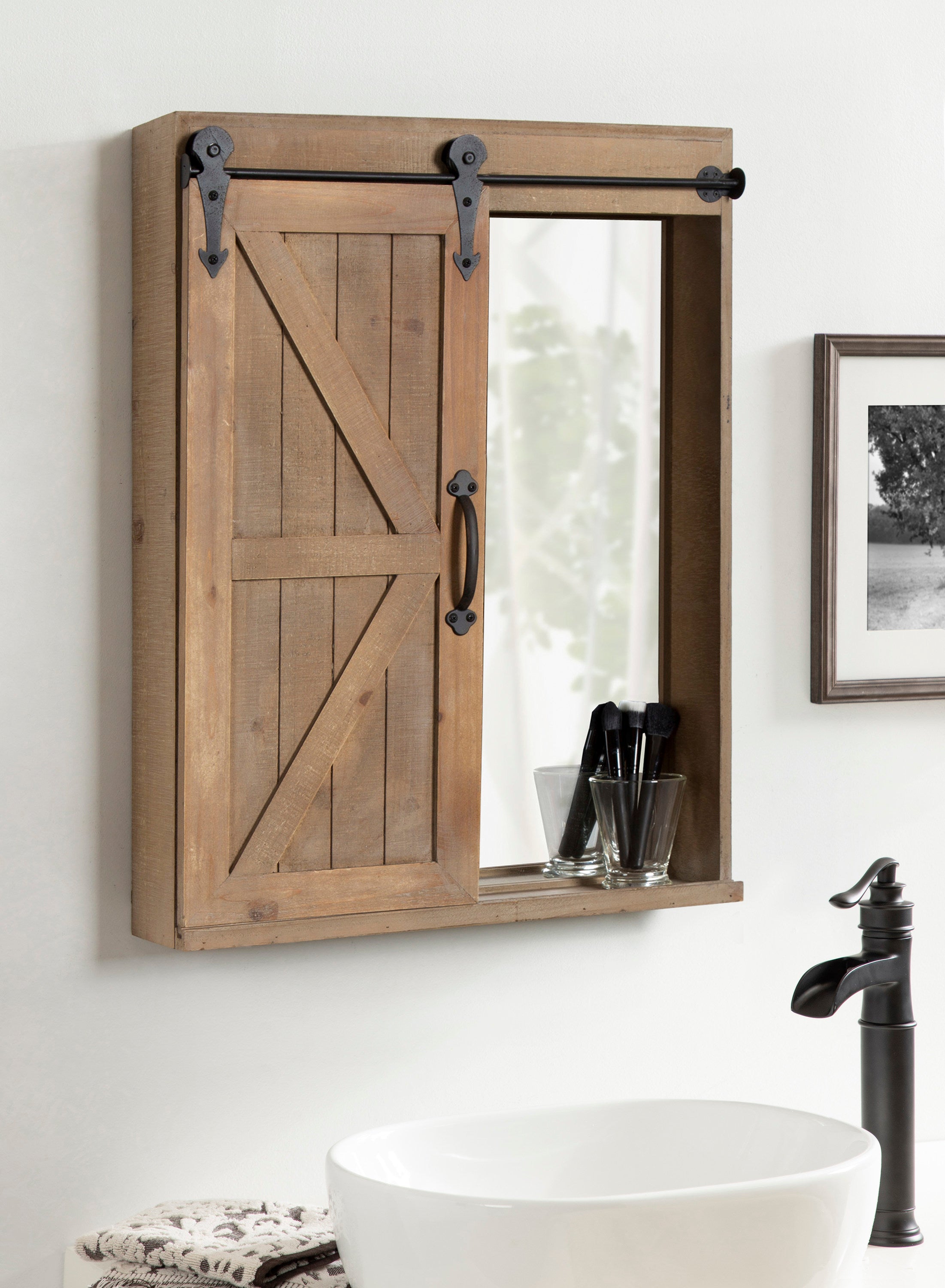 Medicine Cabinet Rustic Brown 22x28 7