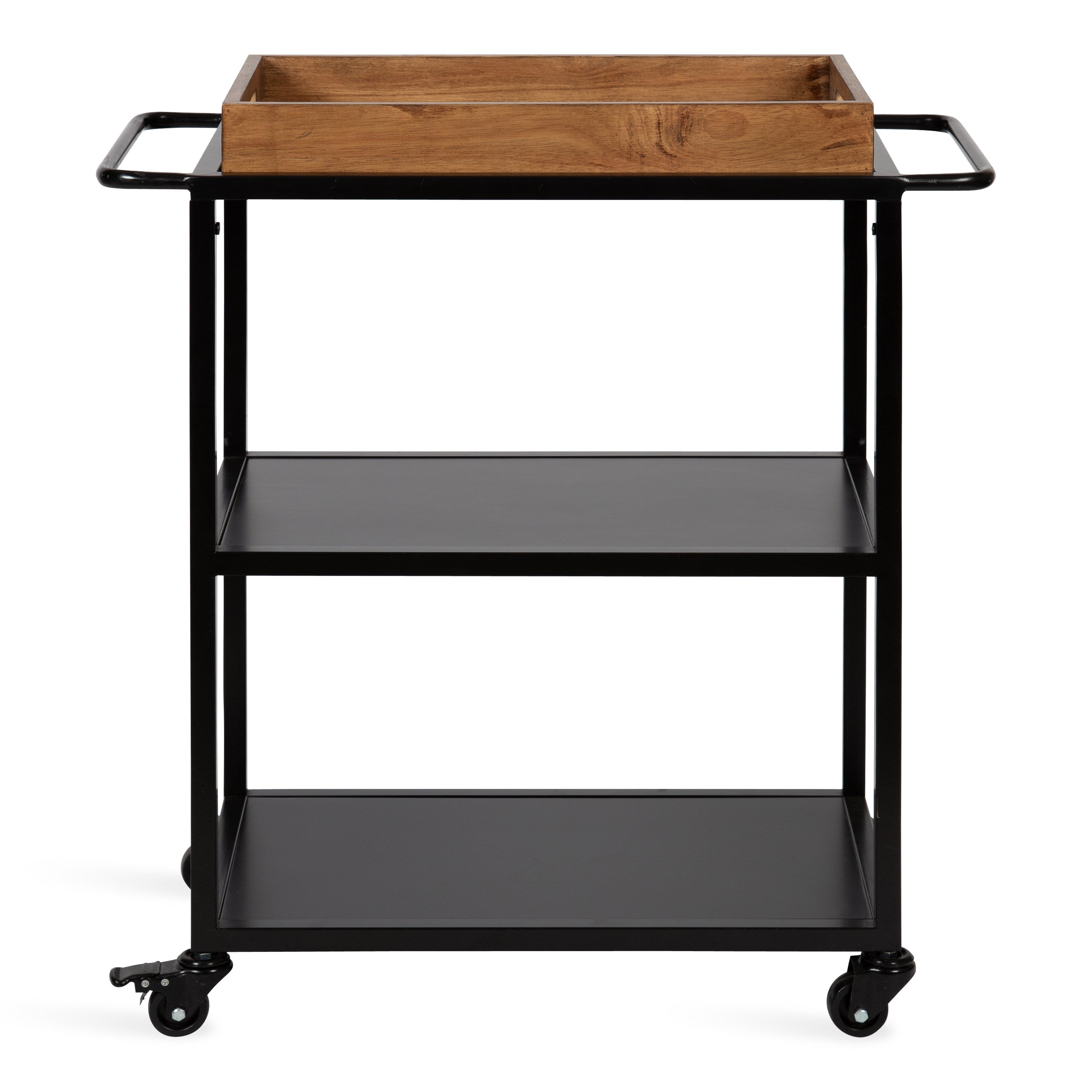 Bar Cart Rustic Brown Black 28x13x30 3