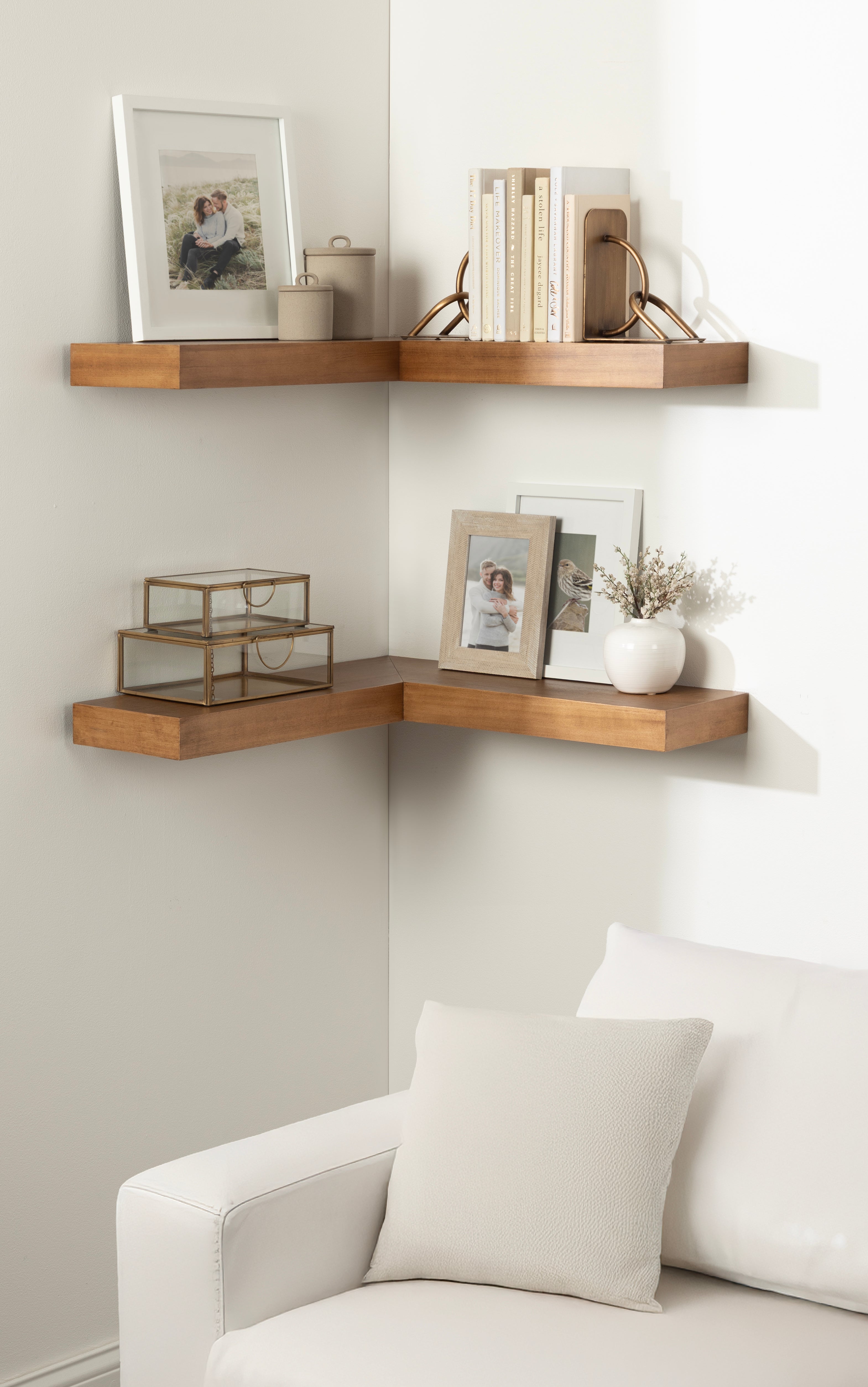 Floating Shelf 2 piece Rustic Brown 8