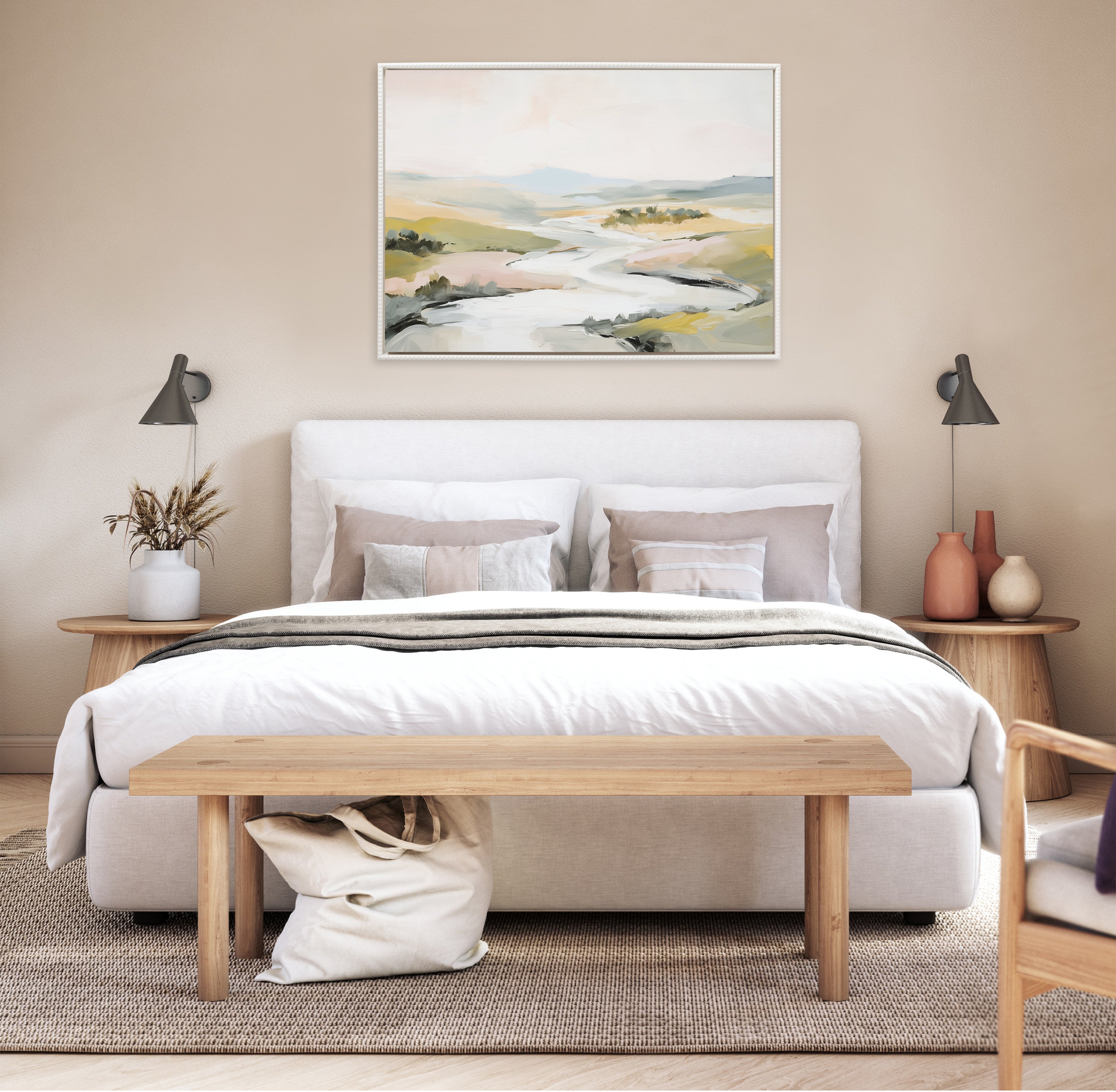 Framed Canvas 31.5x41.5 Sylvie Beaded White 4