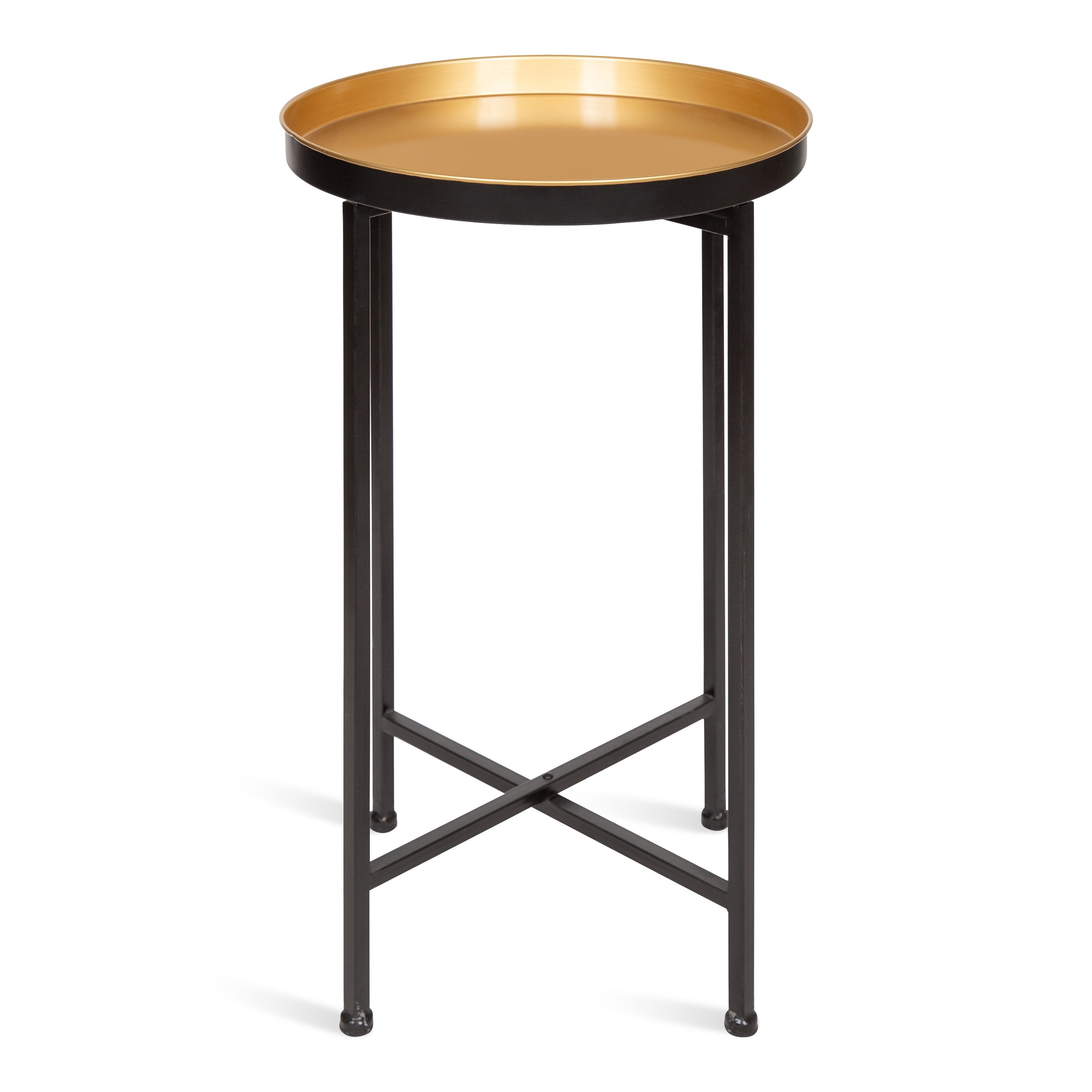 Tea Table Black Gold 14x14x26 3