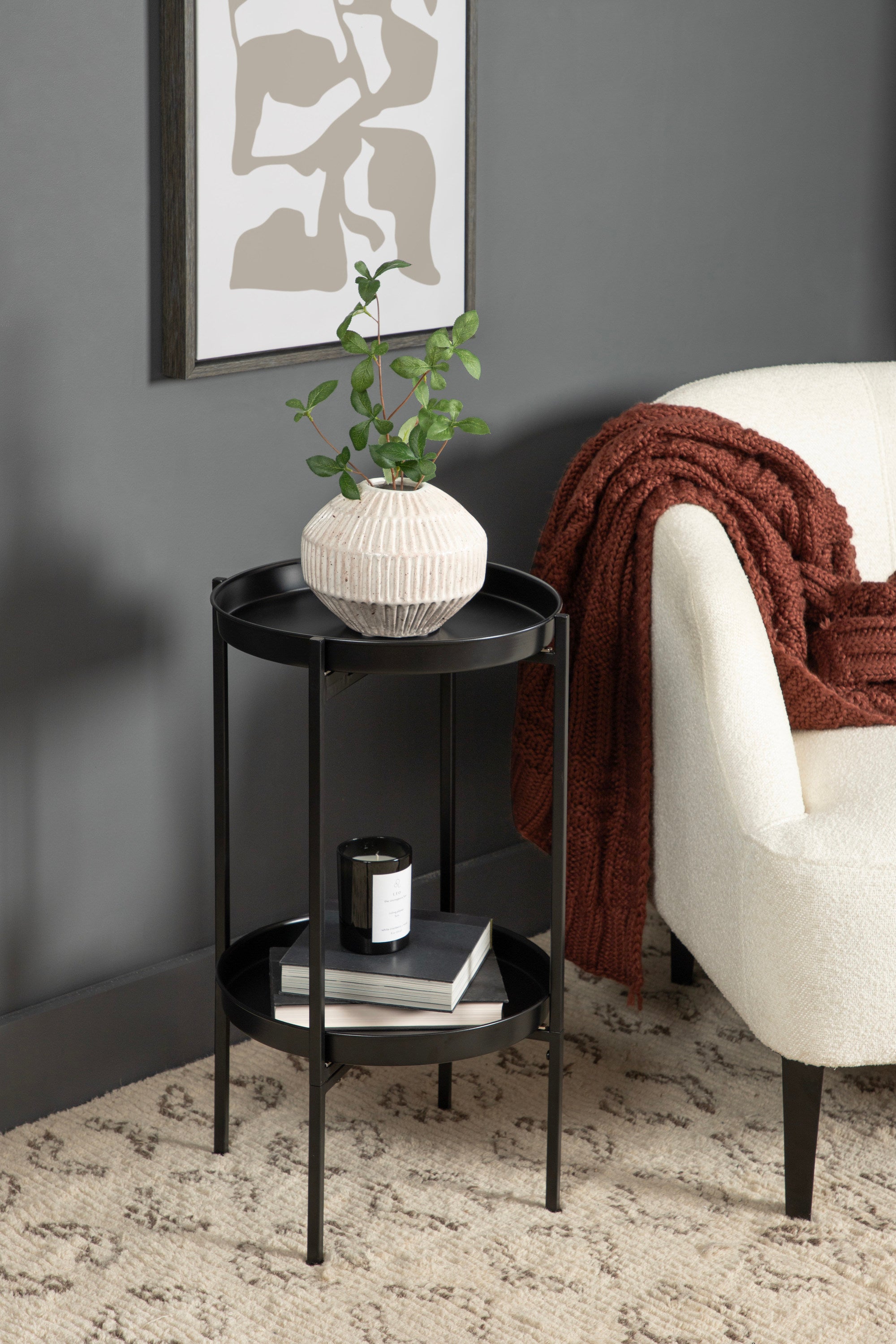 Side Table Black 16x16x26 8