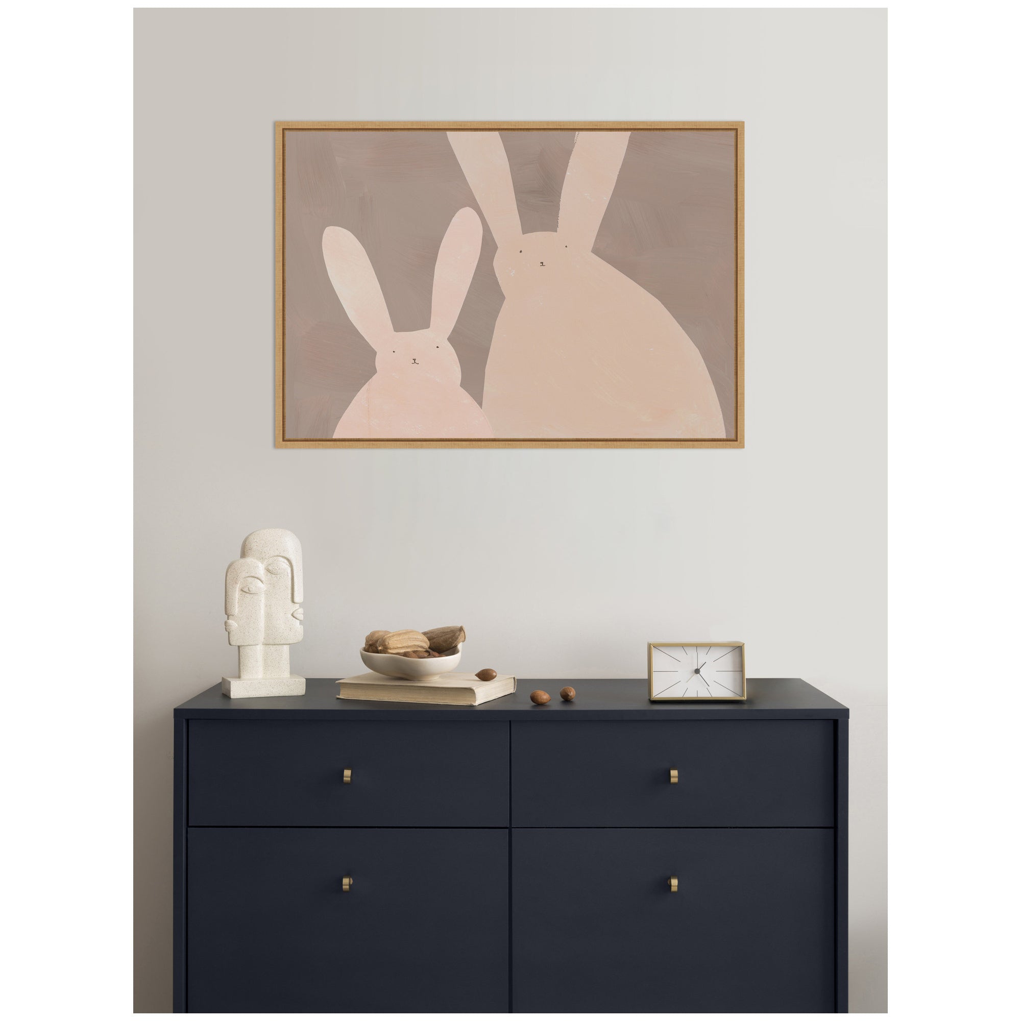 Bunny Mama and Baby II by Alicia Abla Framed Canvas Wall Art Print