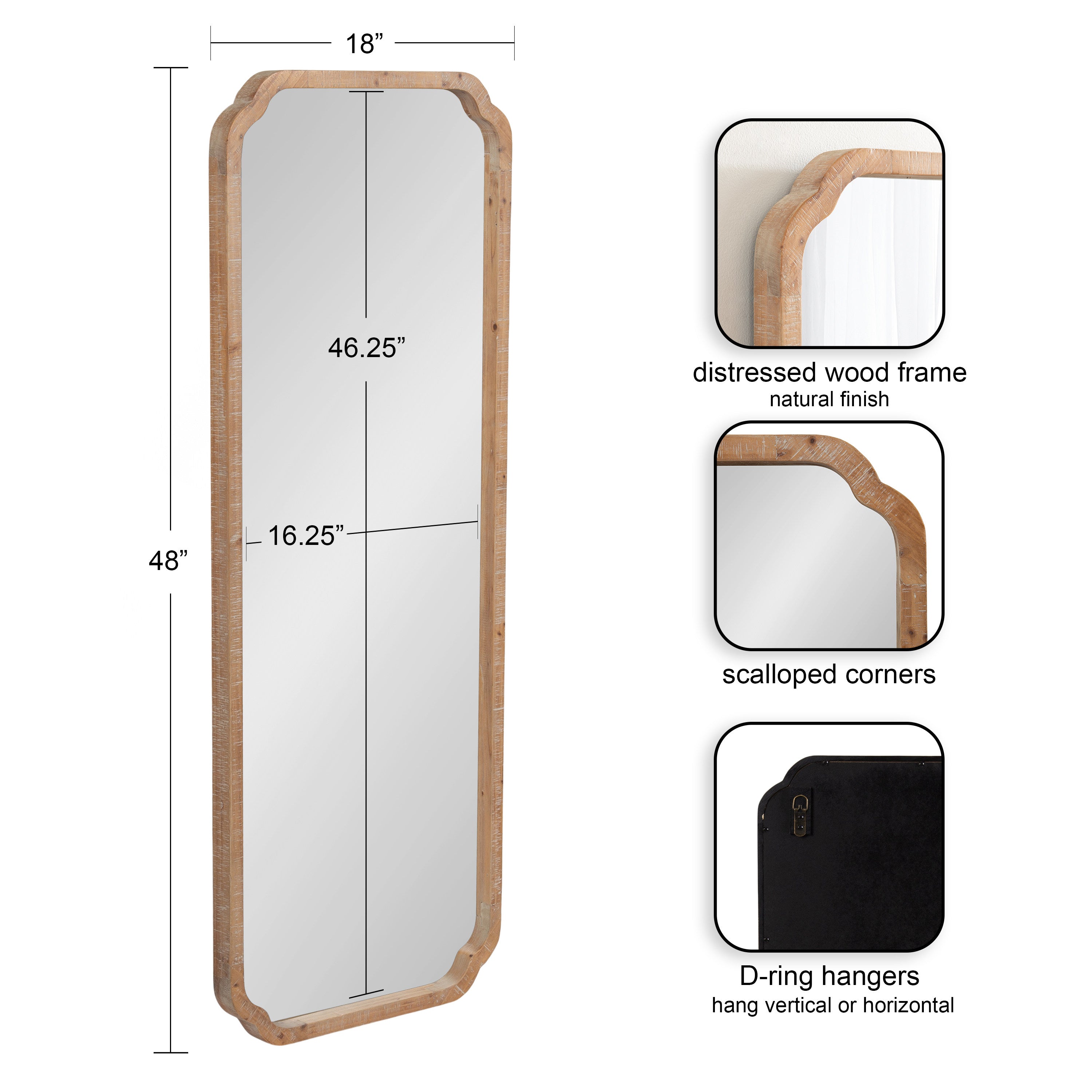 Scallop Mirror Brown 18x48 2