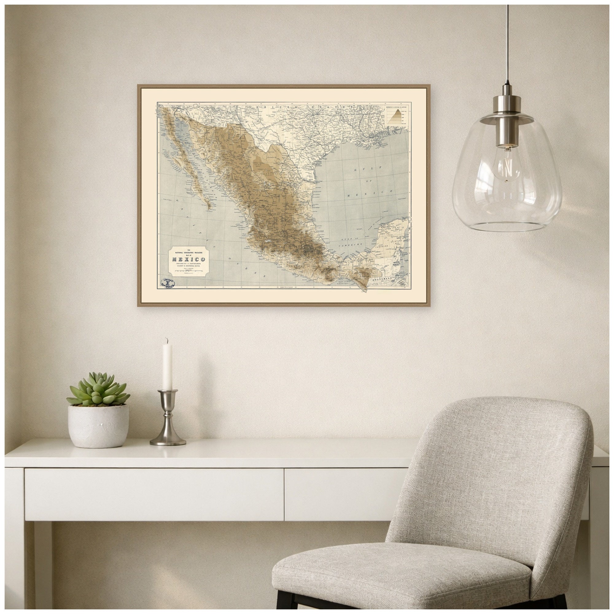 Framed Canvas Sylvie Dark Gold 42x32 6