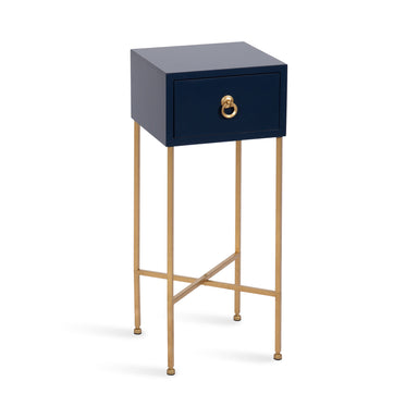 Tea Table Navy Blue Gold 12x12x30 1