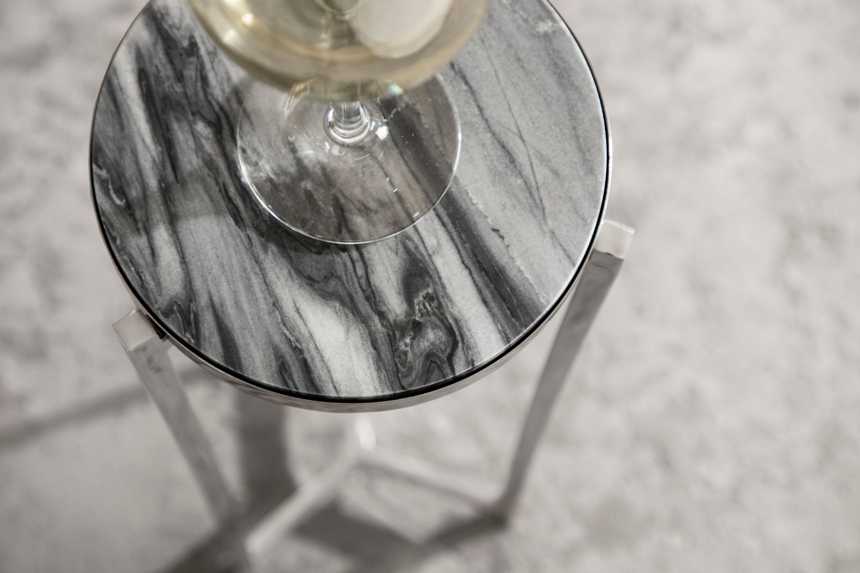 Drink Table Gray Silver 9x9x23 7