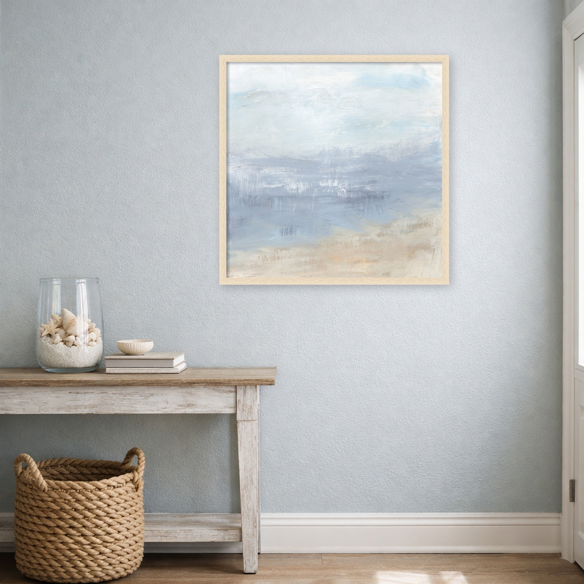 Mounted Canvas 34x34 Woodgrain Stripe Blonde 6