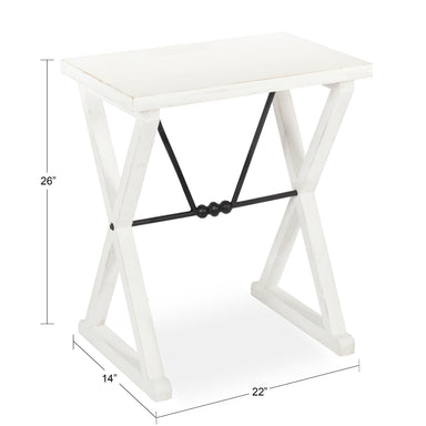 Side Table White 22x14x26 2